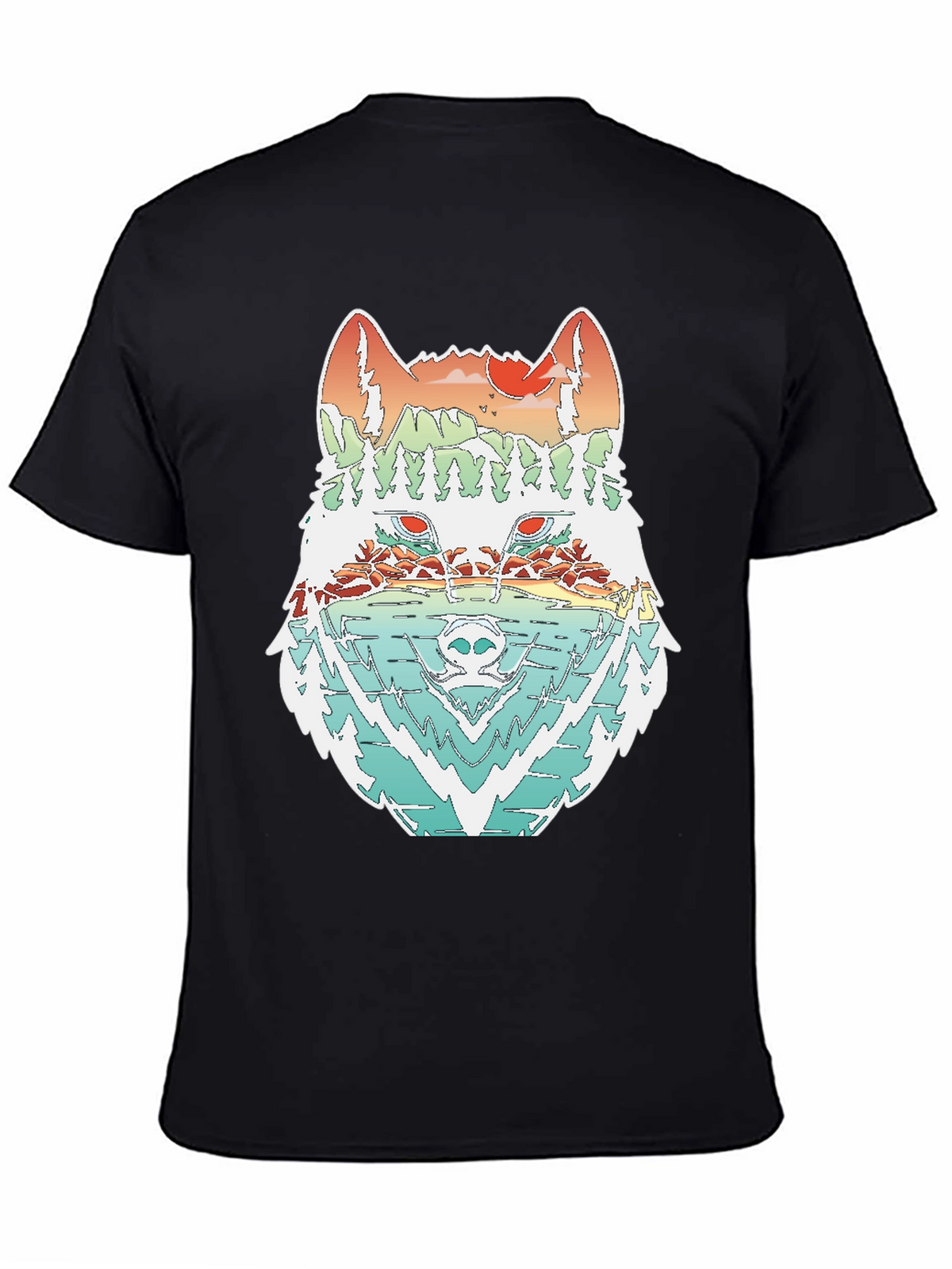 Nature Wolf Graphic Tee - Stylish Mens T-Shirt