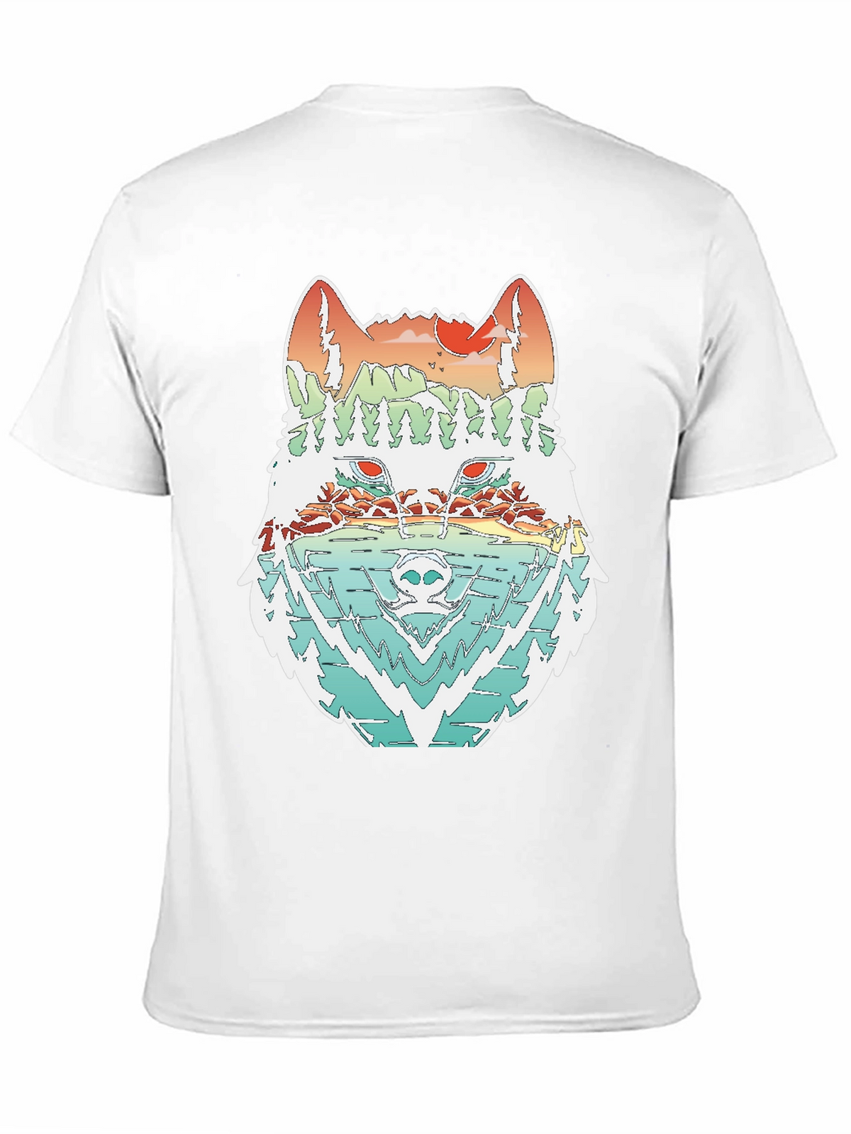Nature Wolf Graphic Tee - Stylish Mens T-Shirt