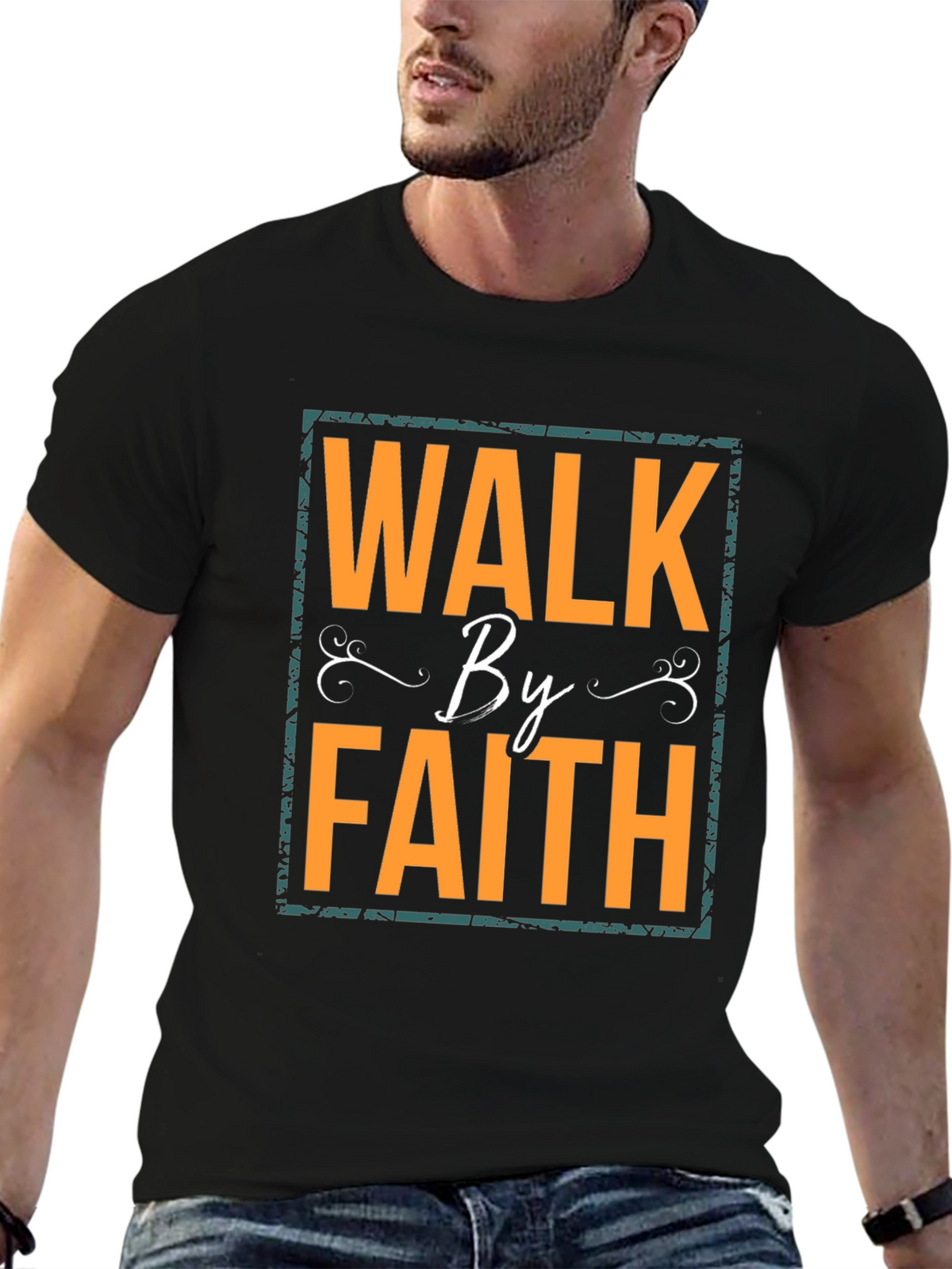 Walk By Faith Graphic T-Shirt - Black