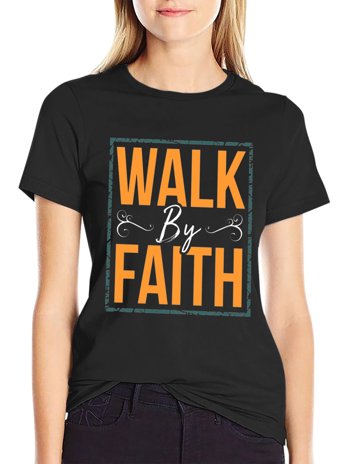 Walk By Faith Graphic T-Shirt - Black