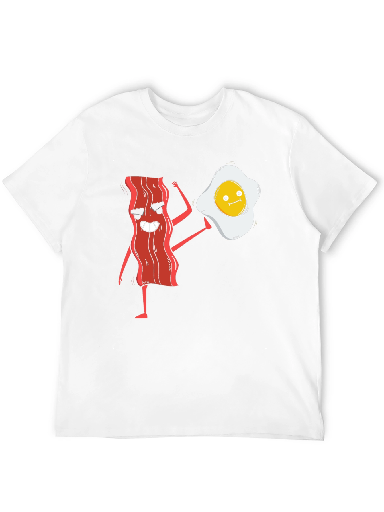 Funny Bacon & Egg Cartoon Graphic T-Shirt