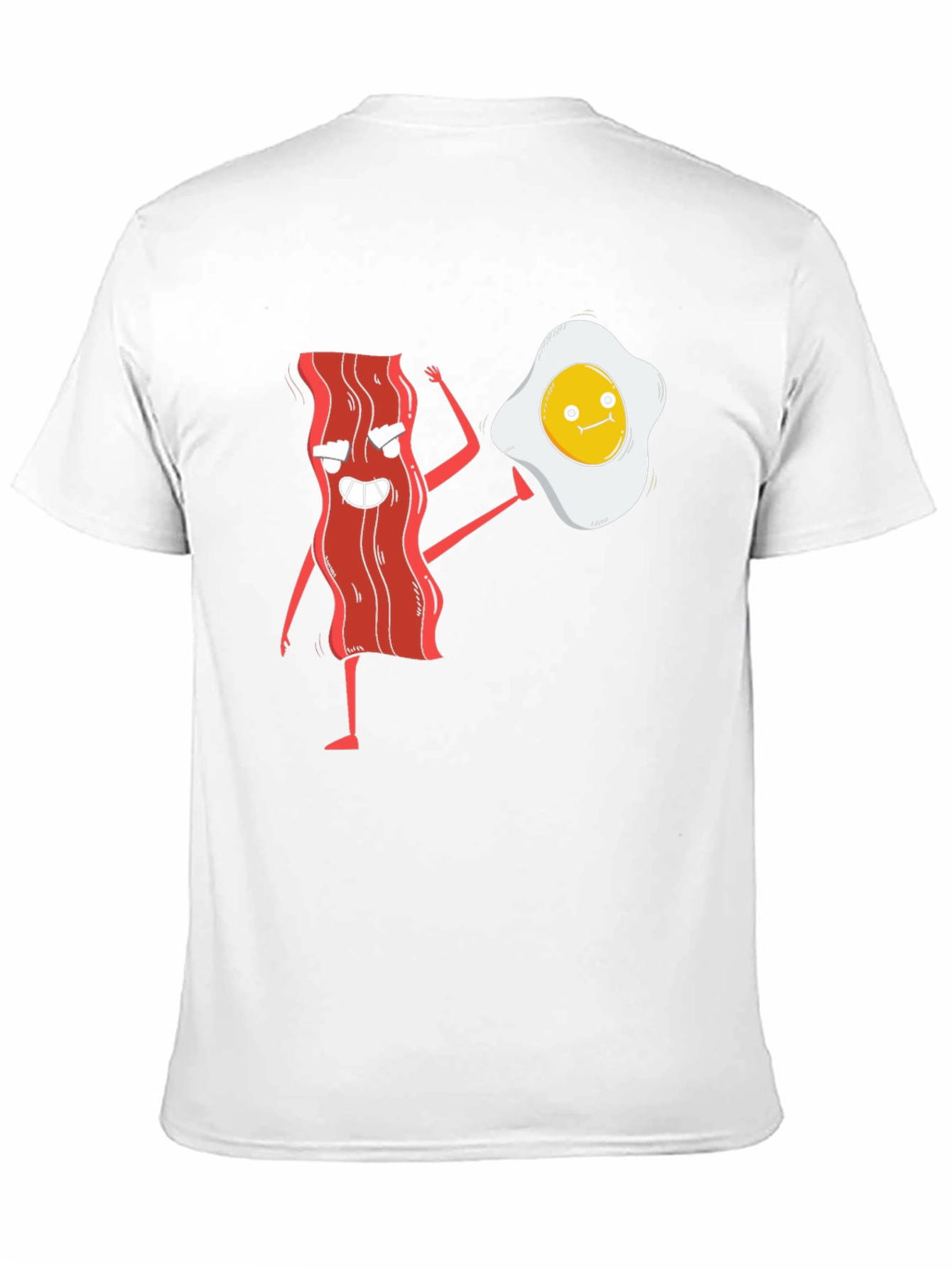 Funny Bacon & Egg Cartoon Graphic T-Shirt