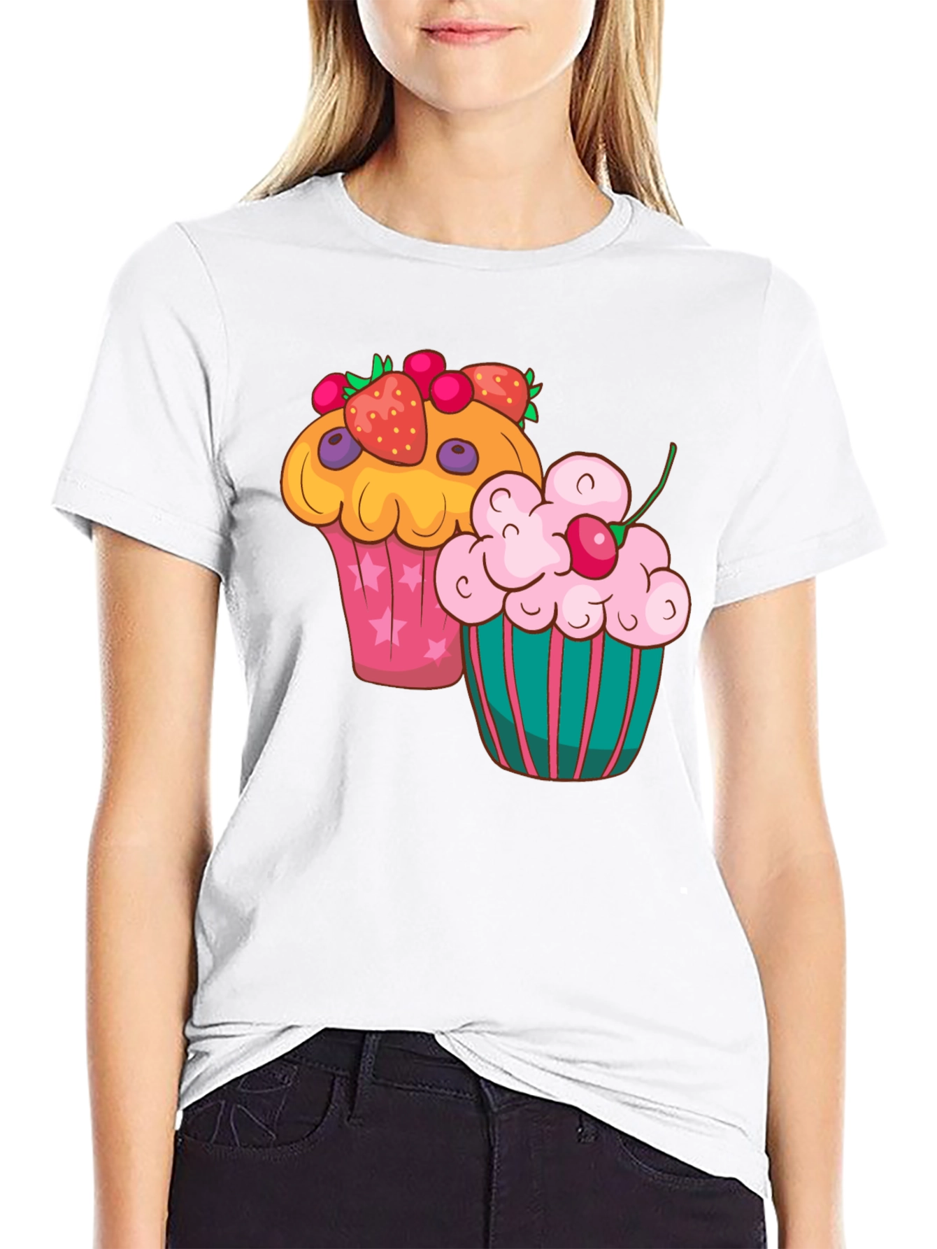 Cupcake Graphic T-Shirt - Fun Dessert Tee