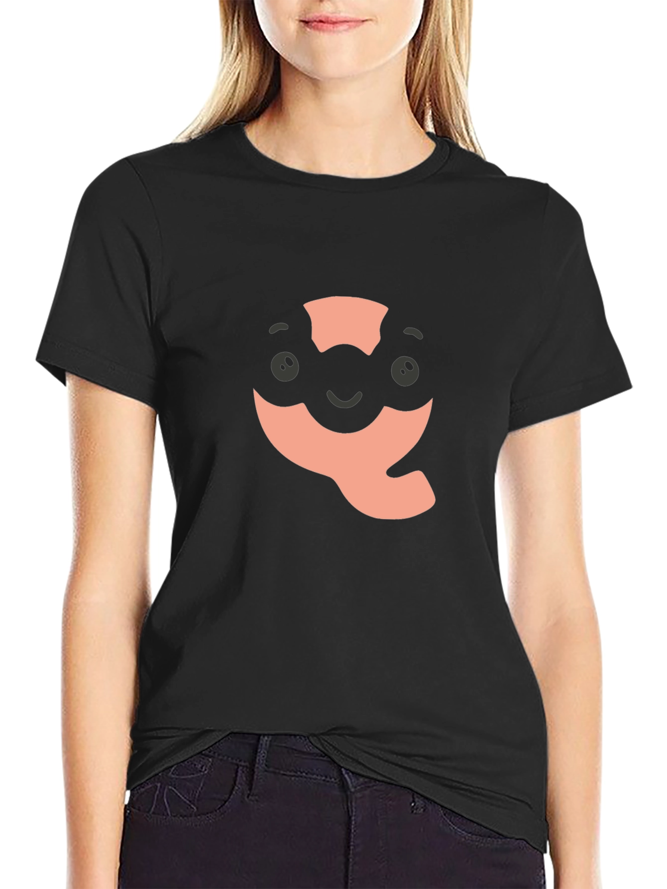 Quokka Character Graphic Black T-Shirt