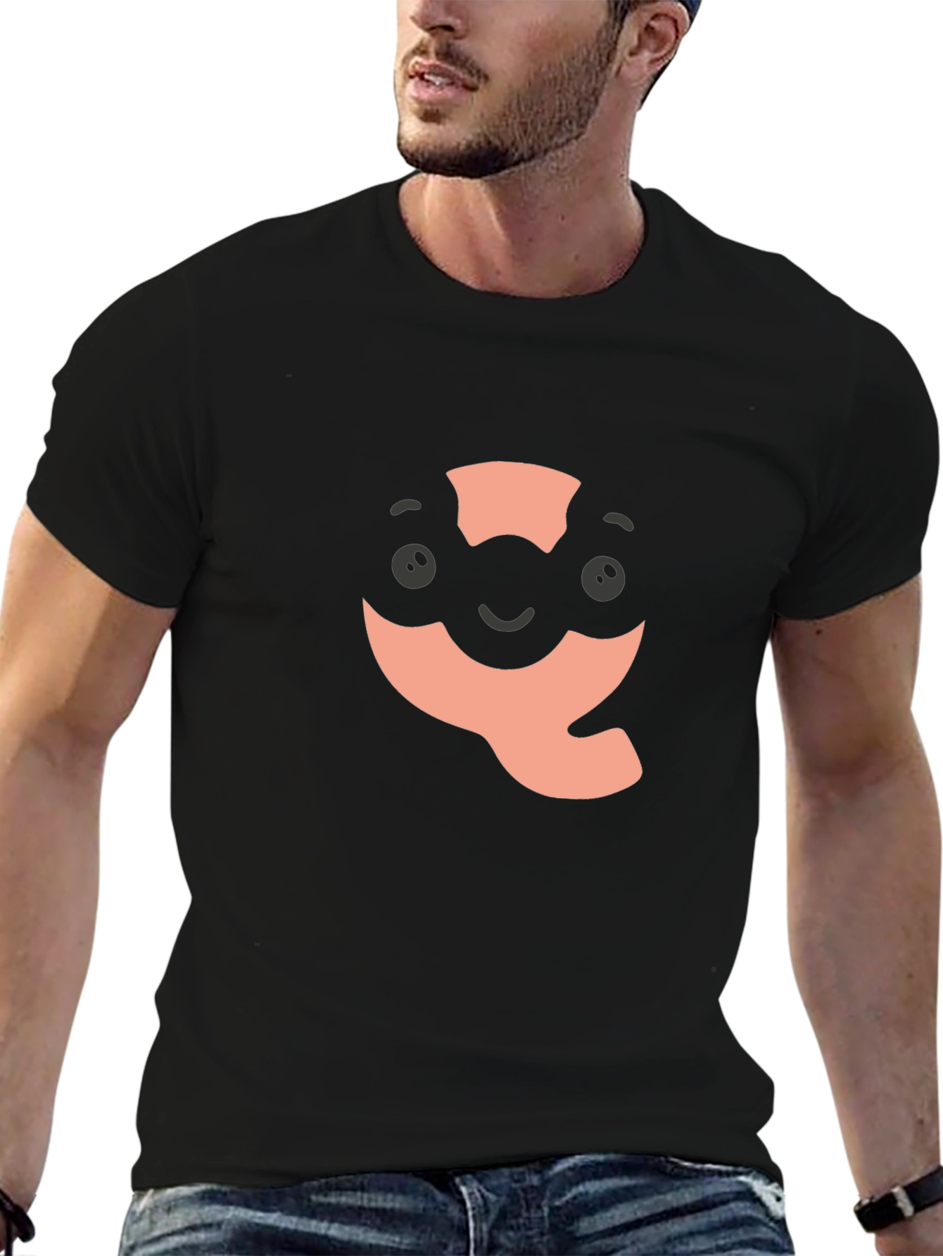 Quokka Character Graphic Black T-Shirt