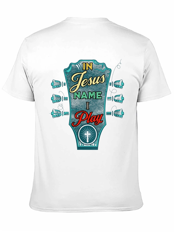 In Jesus Name I Play Guitar Graphic T-Shirt