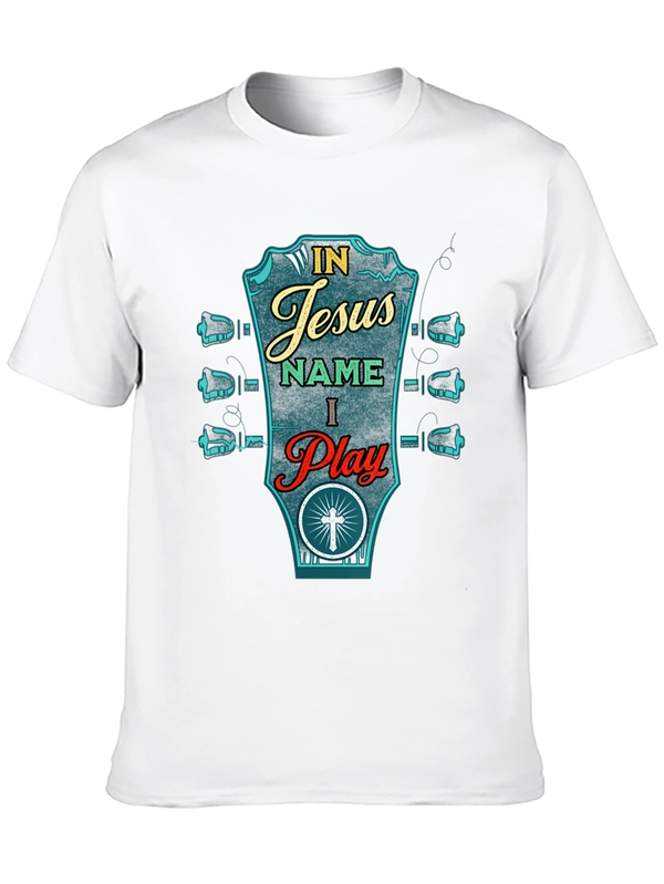 In Jesus Name I Play Guitar Graphic T-Shirt