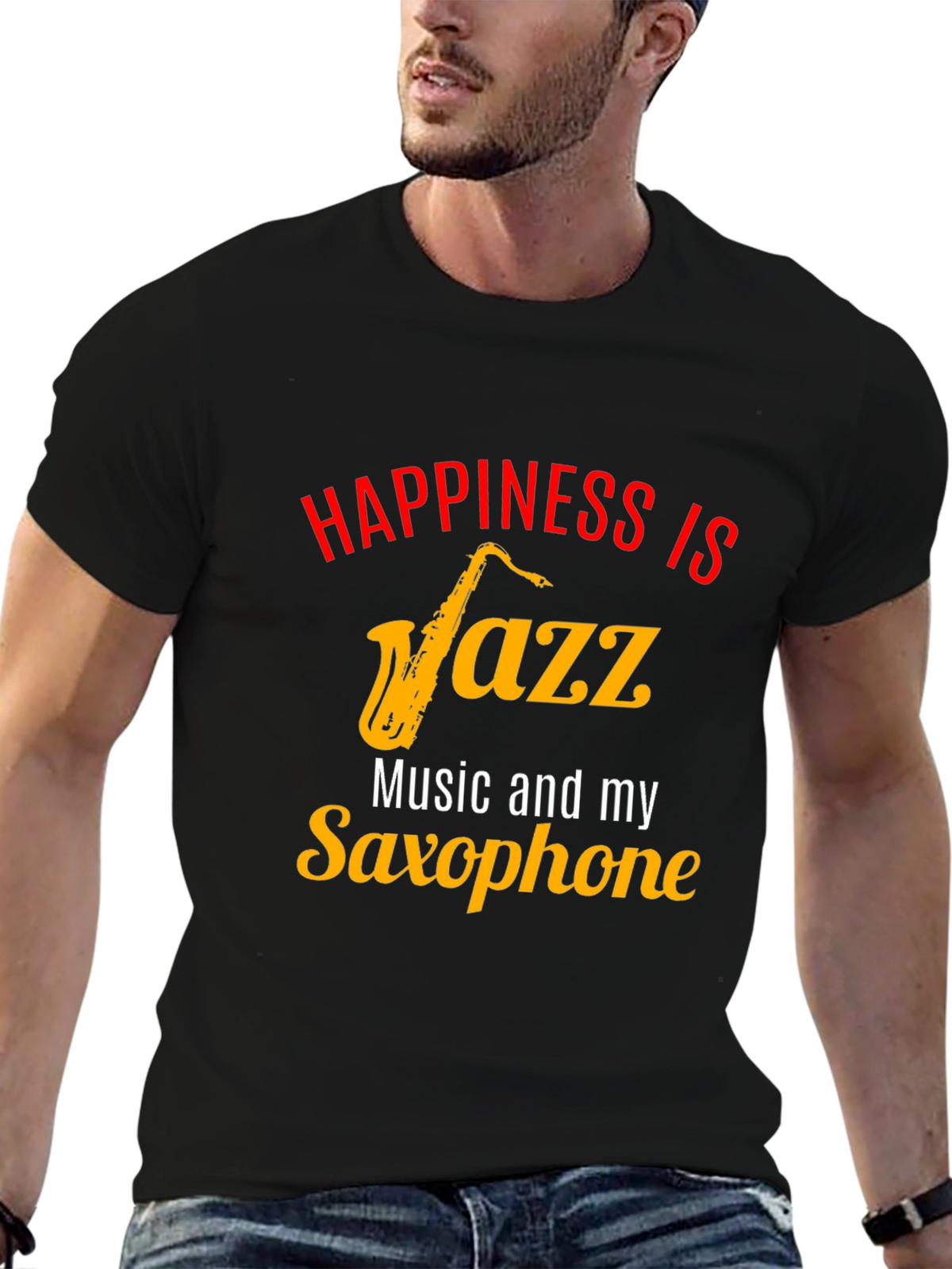 Happiness Jazz & Saxophone Graphic Tee