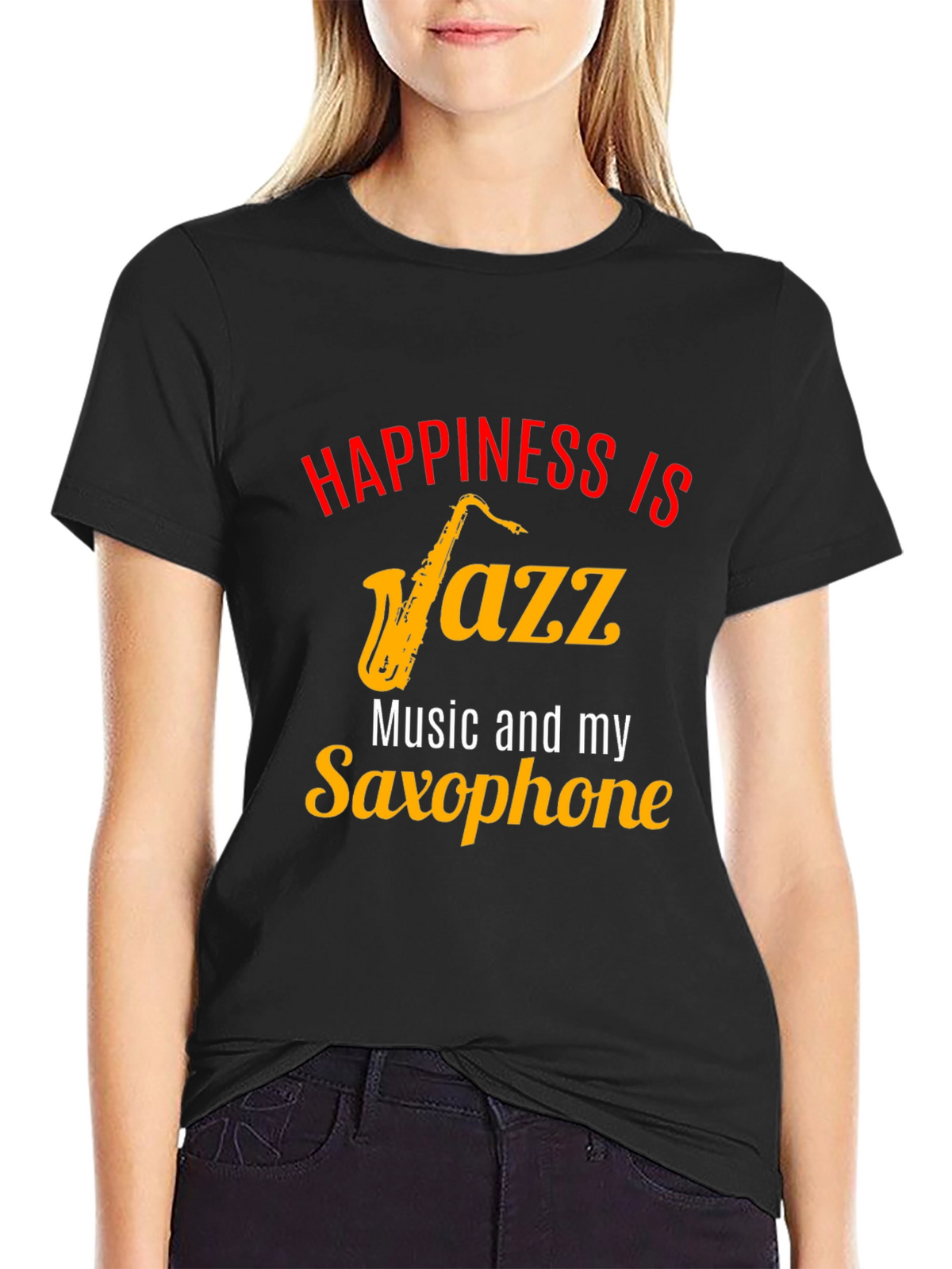 Happiness Jazz & Saxophone Graphic Tee