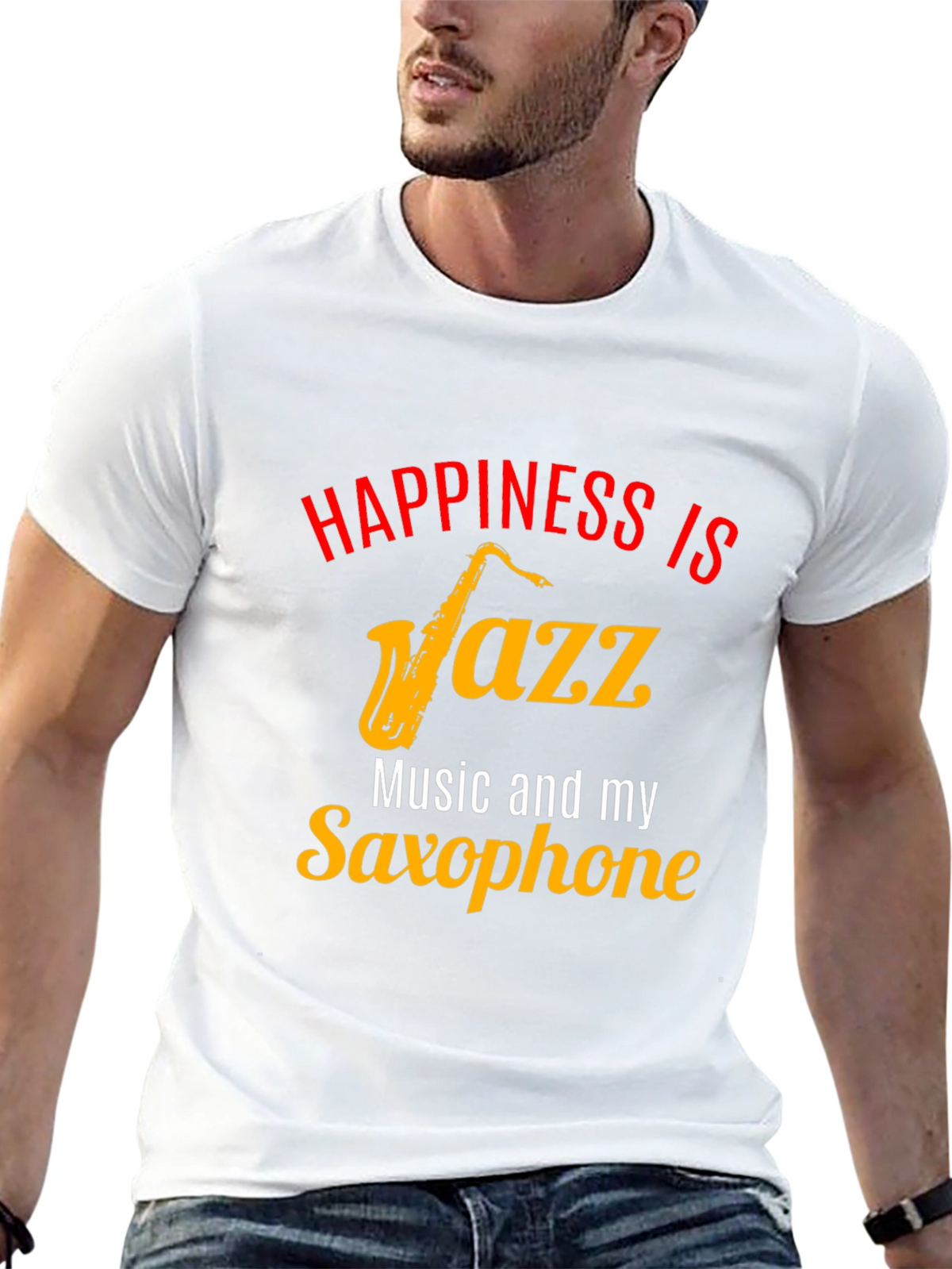 Happiness Jazz & Saxophone Graphic Tee