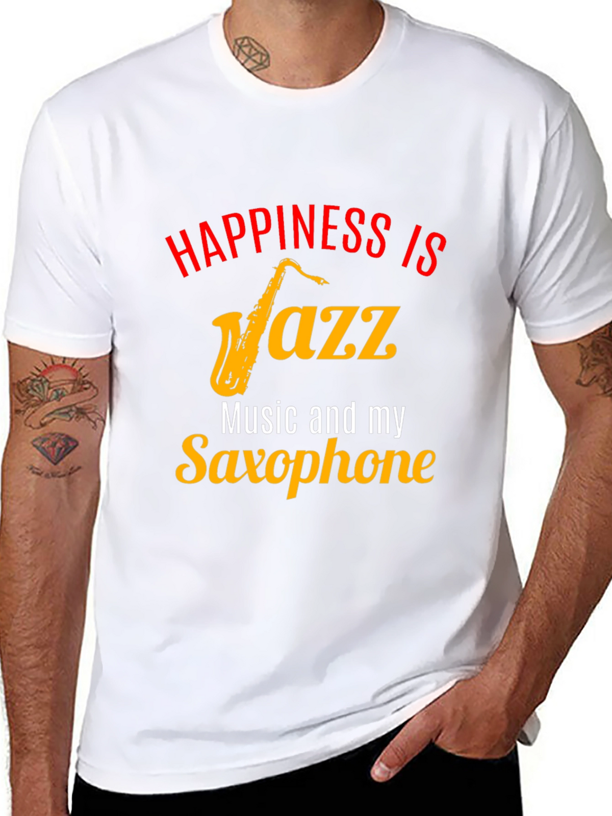 Happiness Jazz & Saxophone Graphic Tee