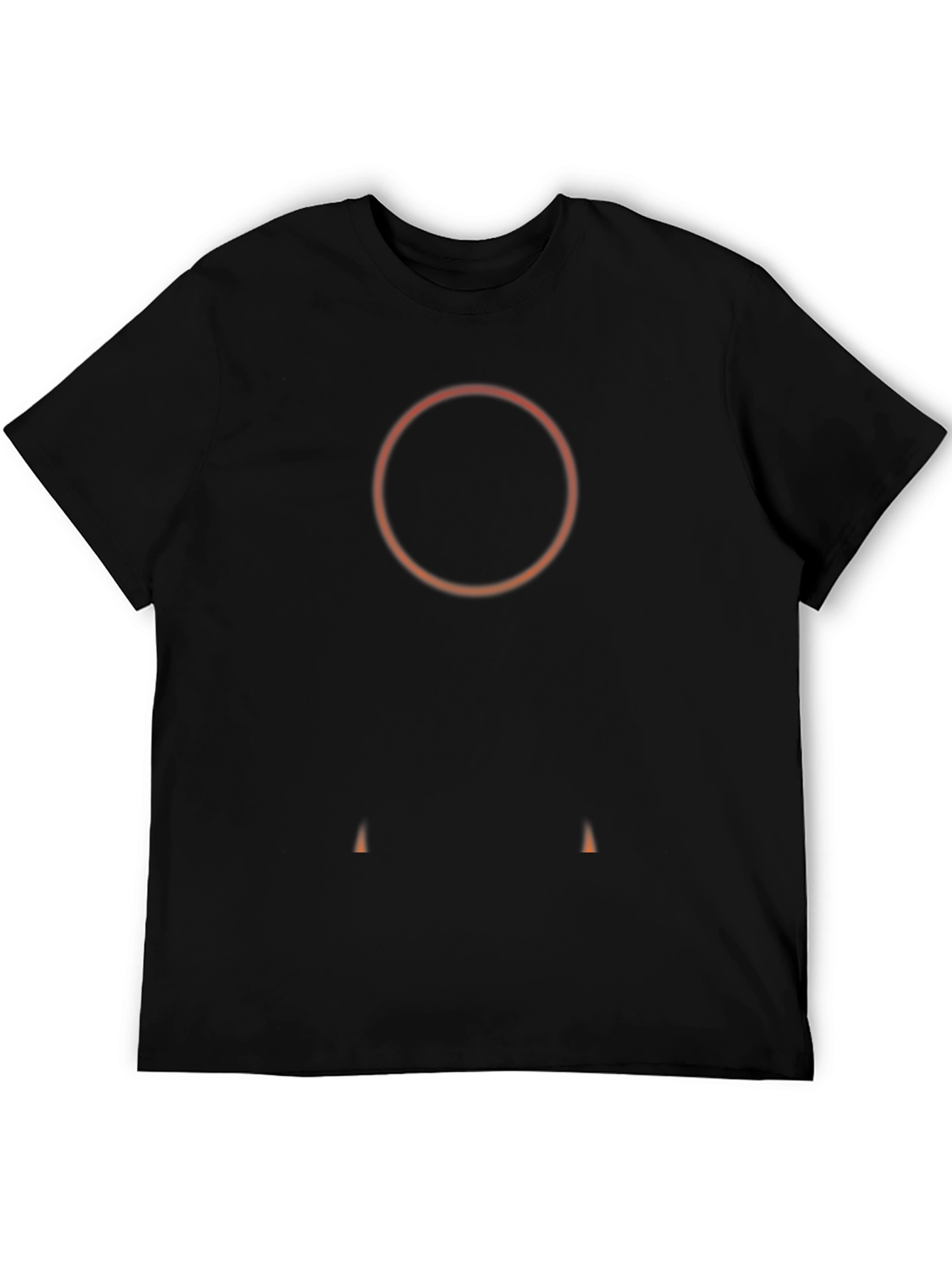 Black T-Shirt with Orange Circle Design