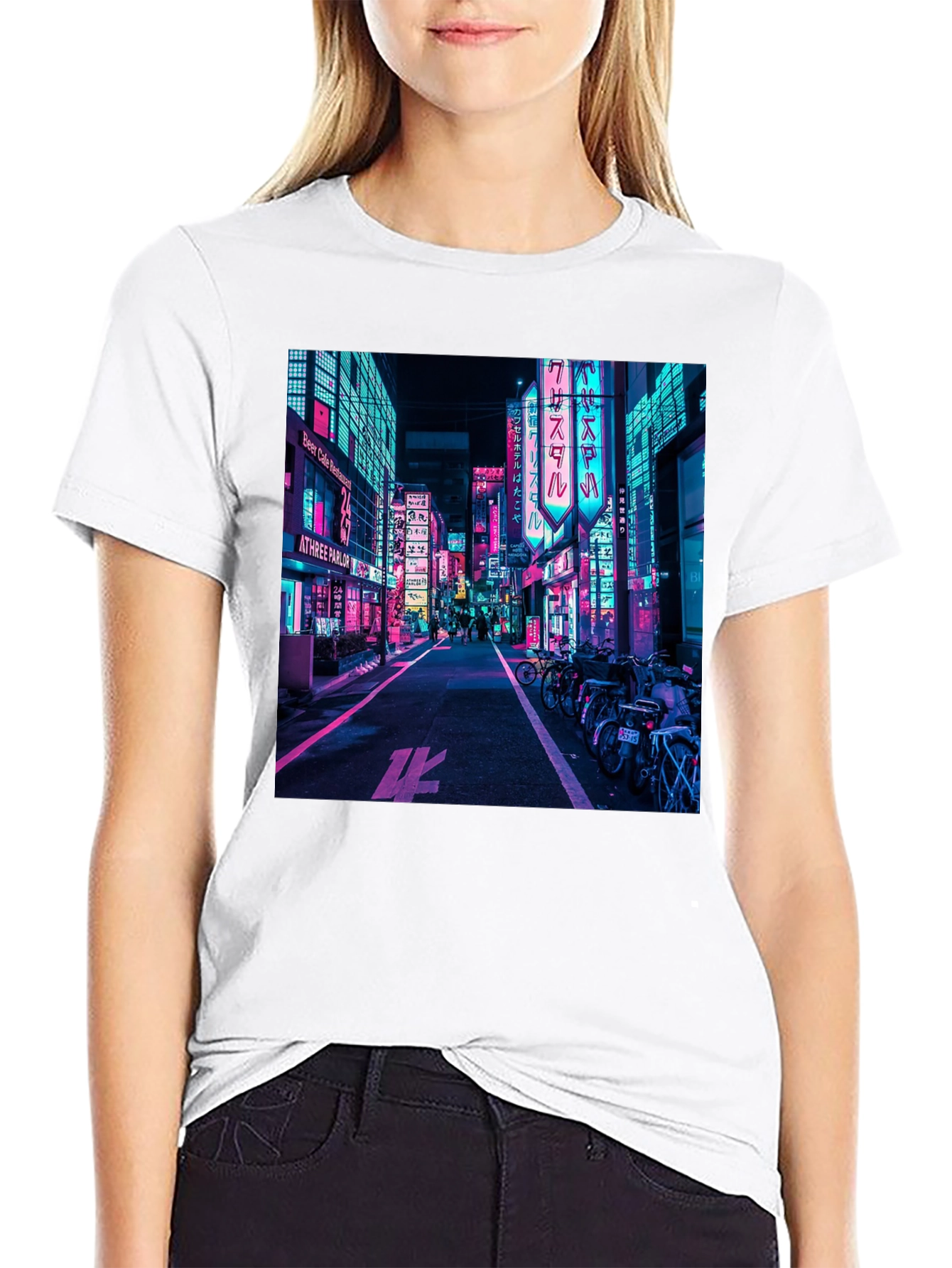 Neon Cityscape Graphic Tee