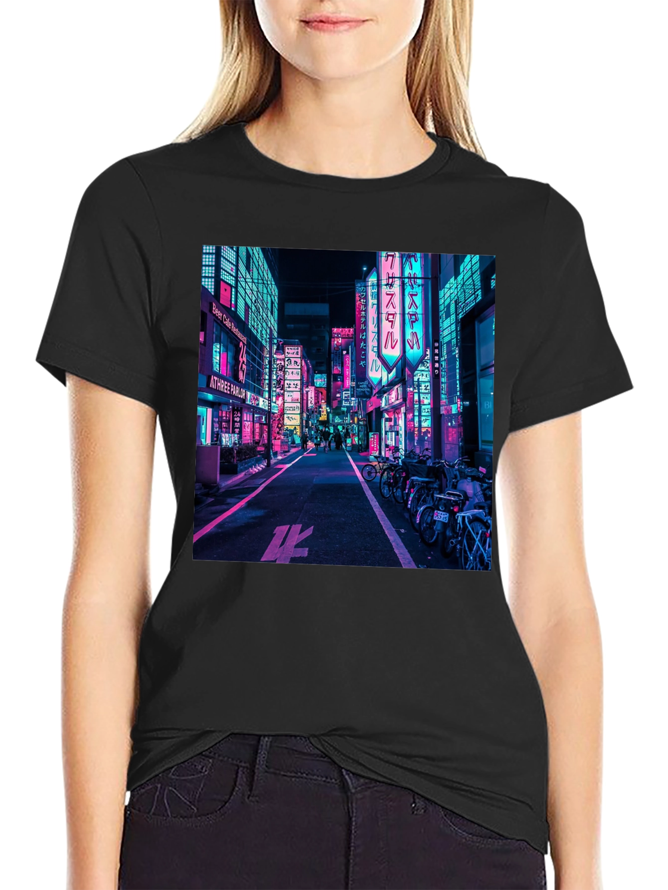 Neon Cityscape Graphic Tee