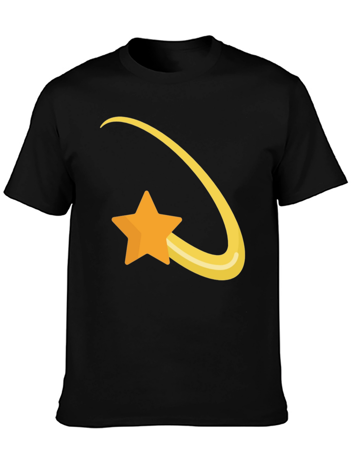 Shooting Star Graphic Tee - Soft Black Cotton T-Shirt
