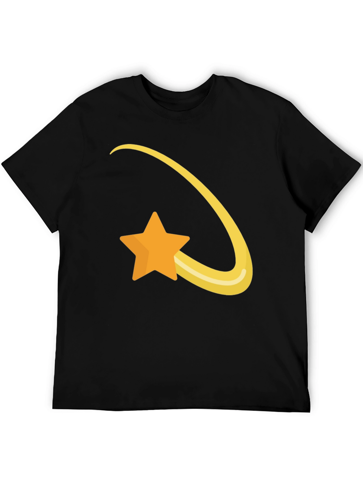 Shooting Star Graphic Tee - Soft Black Cotton T-Shirt
