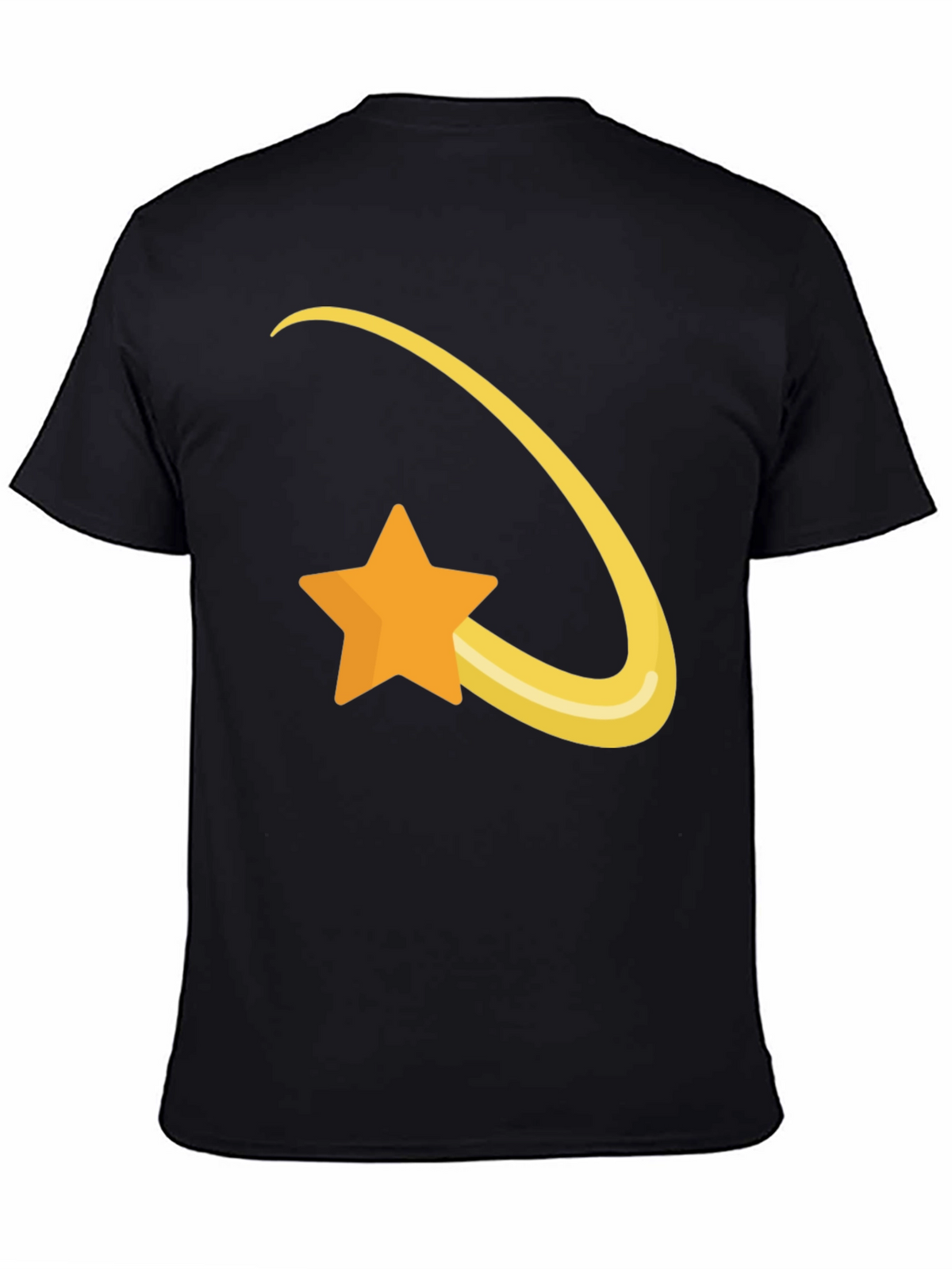 Shooting Star Graphic Tee - Soft Black Cotton T-Shirt