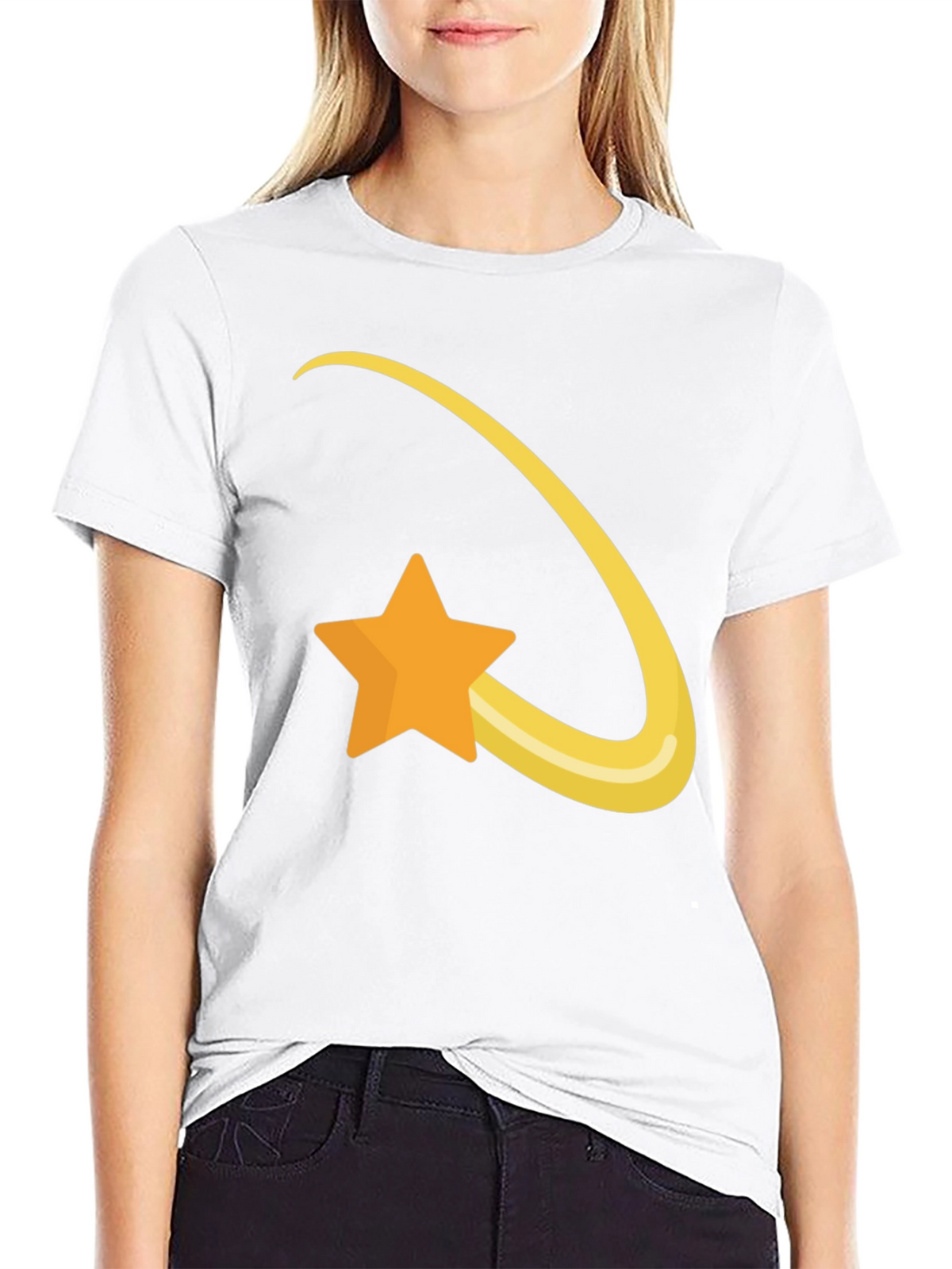 Shooting Star Graphic Tee - Soft Black Cotton T-Shirt