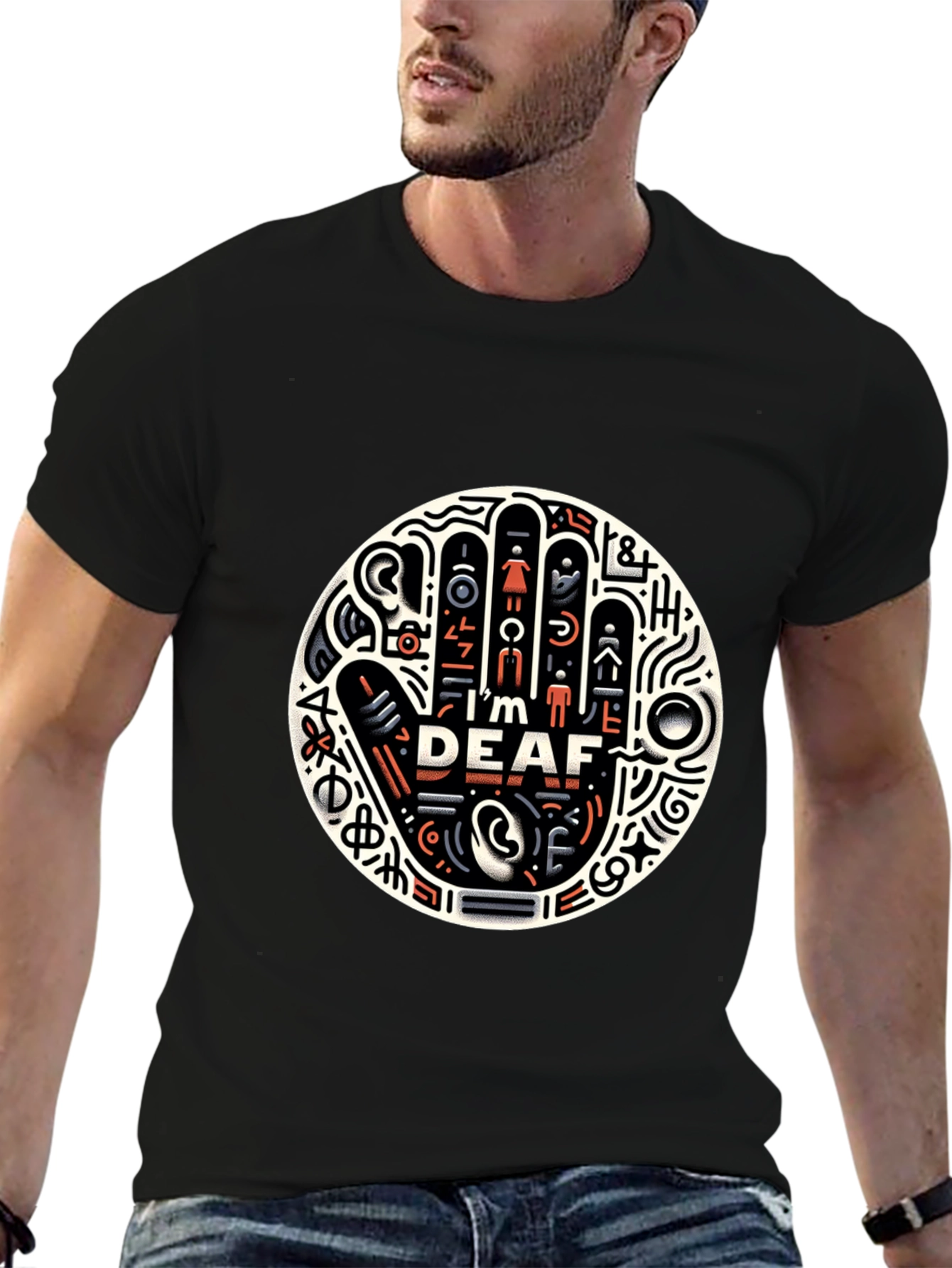 Deaf Awareness Graphic Tee - Black Unisex T-Shirt