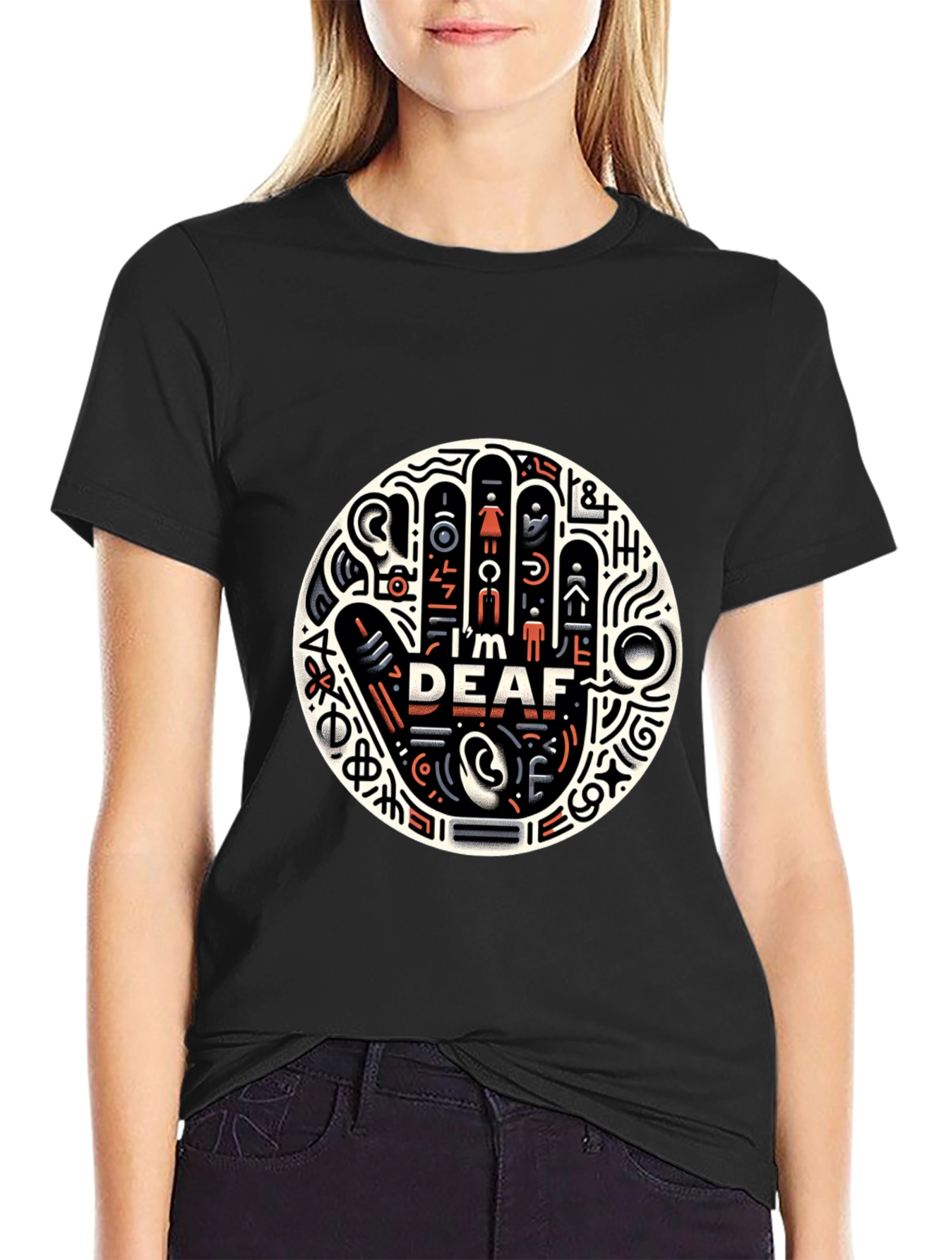 Deaf Awareness Graphic Tee - Black Unisex T-Shirt