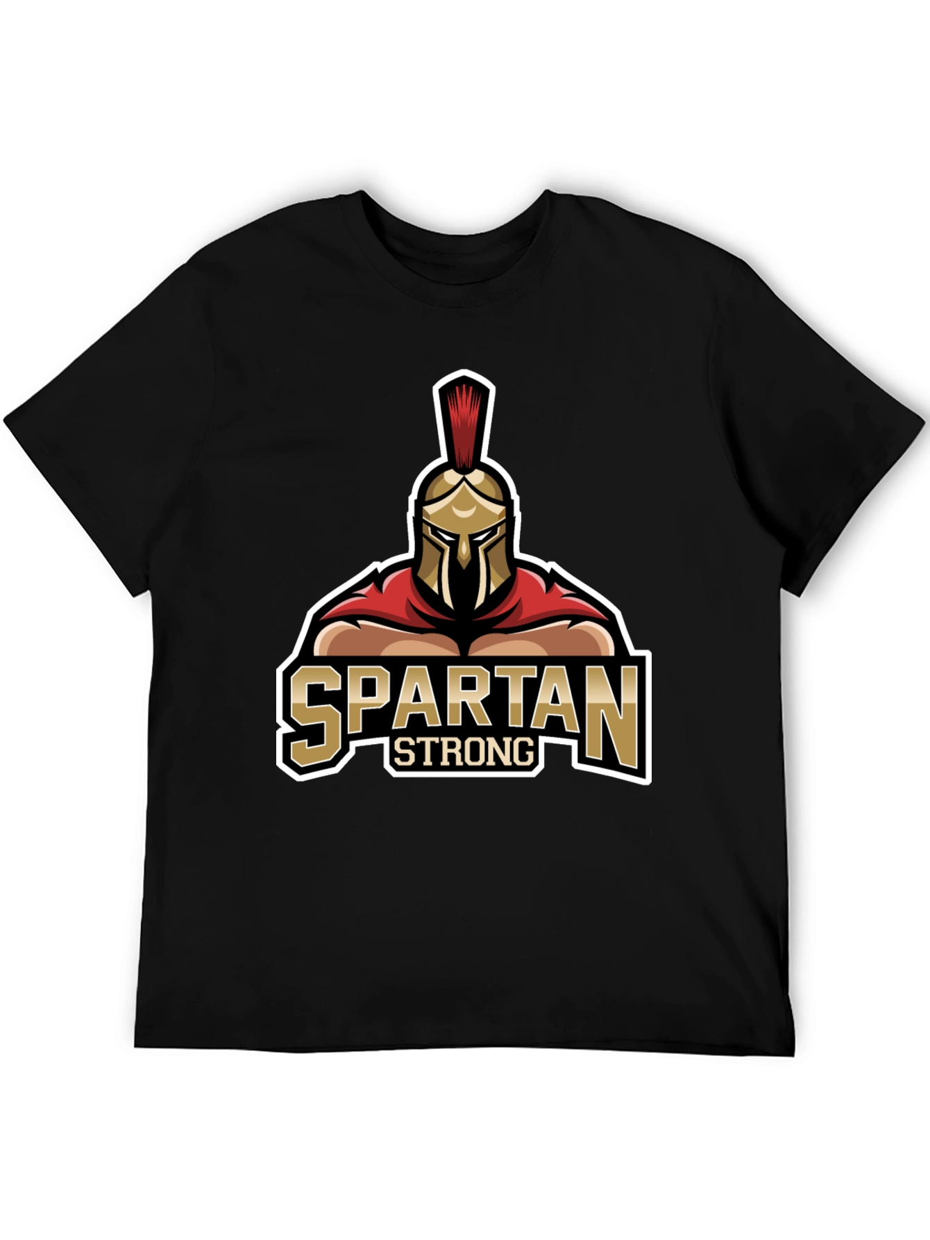Spartan Strong Graphic Black T-Shirt