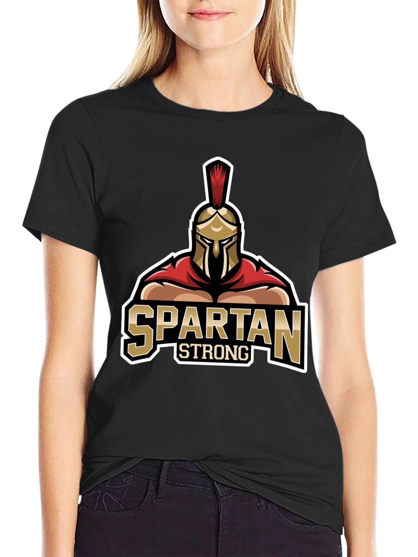 Spartan Strong Graphic Black T-Shirt