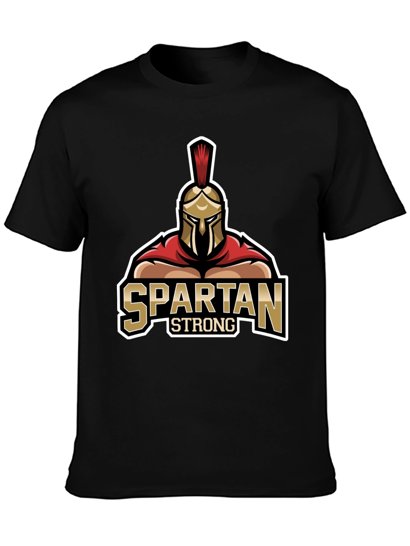 Spartan Strong Graphic Black T-Shirt