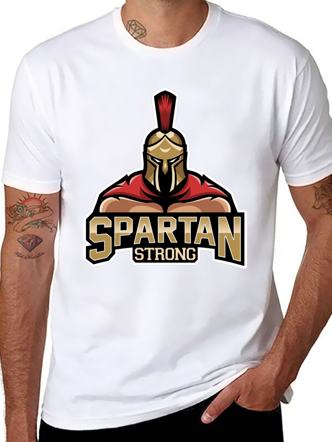 Spartan Strong Graphic Black T-Shirt