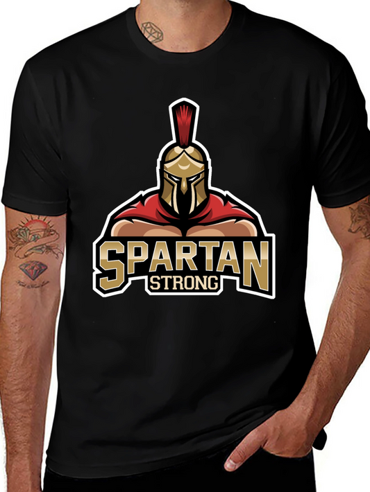 Spartan Strong Graphic Black T-Shirt