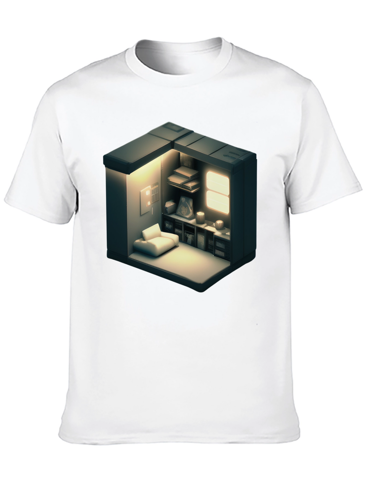 Isometric Room Graphic Tee - Modern Style Shirt