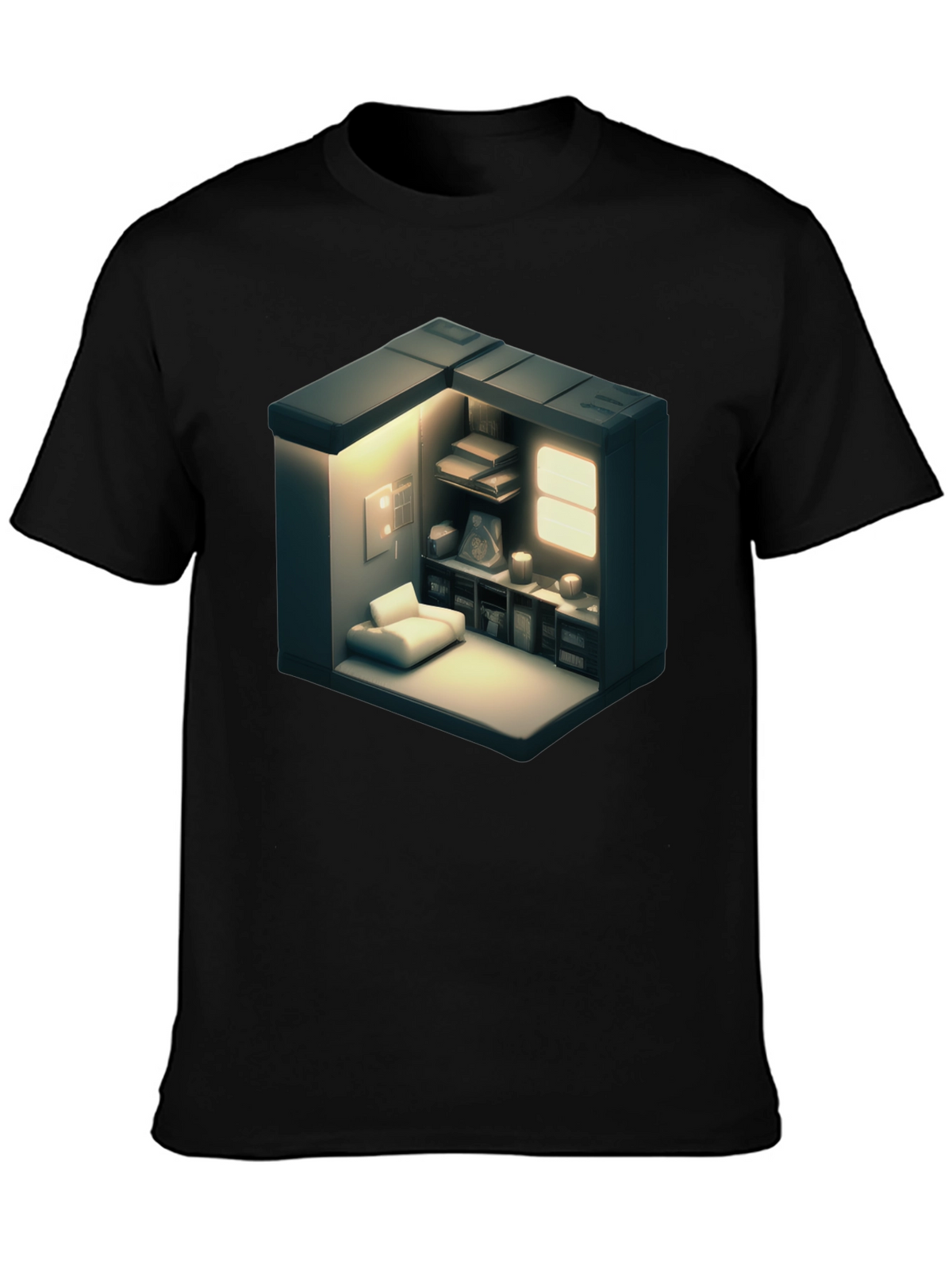 Isometric Room Graphic Tee - Modern Style Shirt