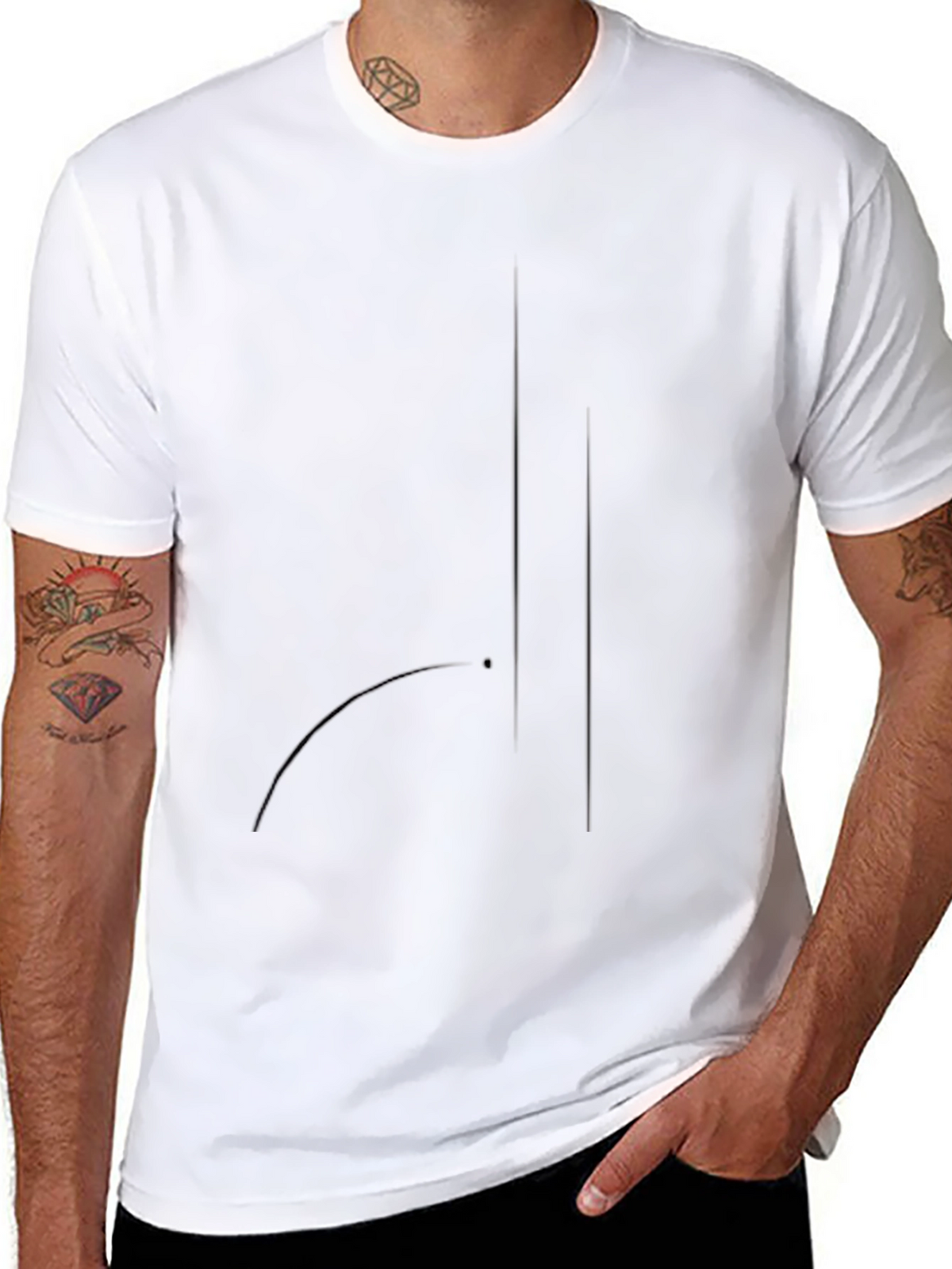 Minimalist Black T-Shirt with Abstract Design
