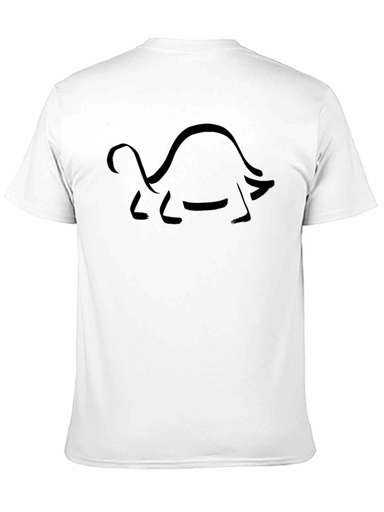 Stylized Turtle Graphic Tee - Black Cotton Blend