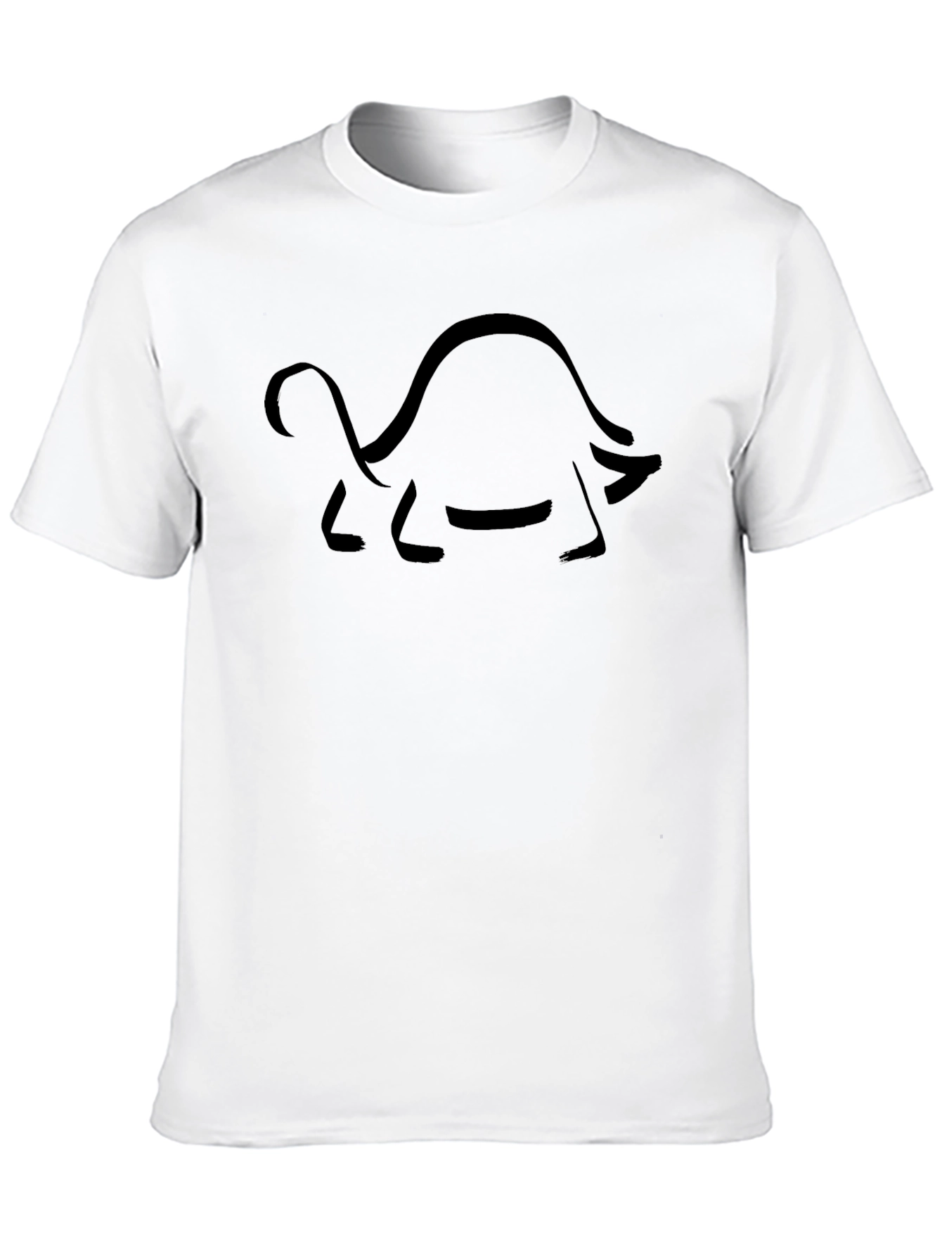 Stylized Turtle Graphic Tee - Black Cotton Blend