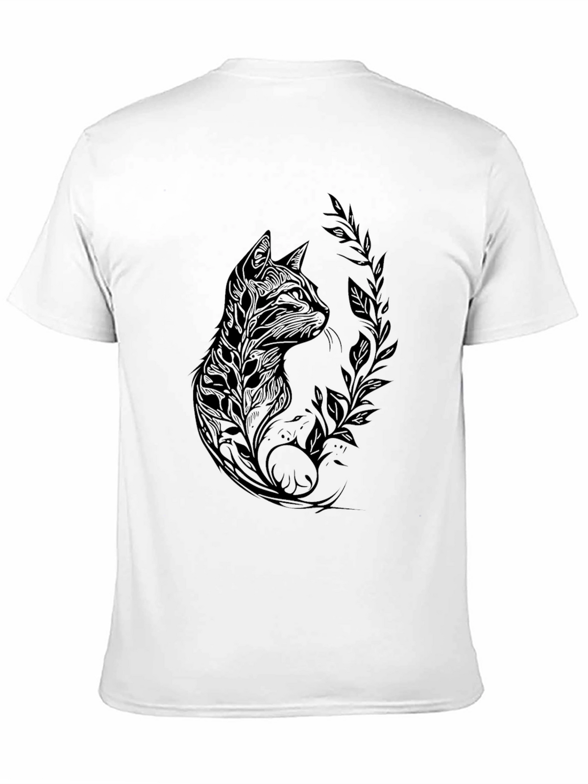Mens Black Cat Graphic Tee