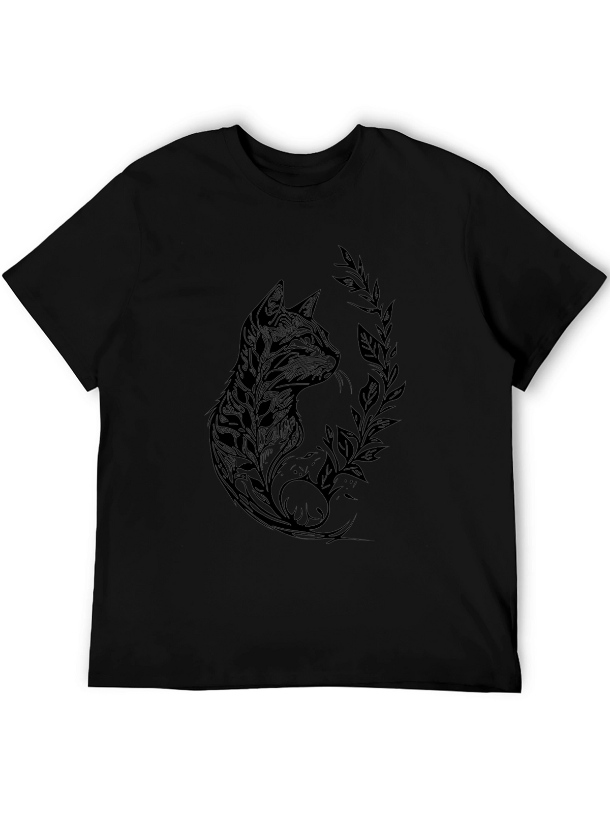 Mens Black Cat Graphic Tee