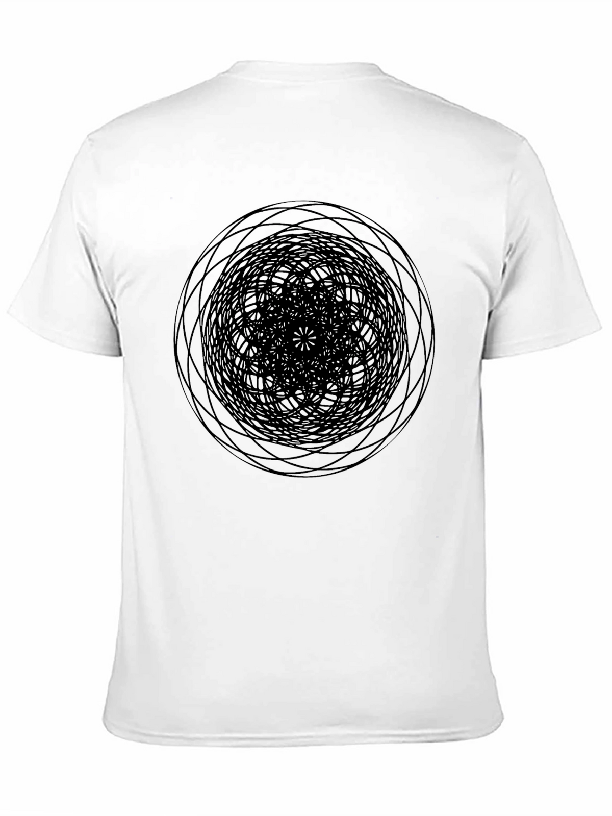 Geometric Circle Graphic Print Black T-Shirt