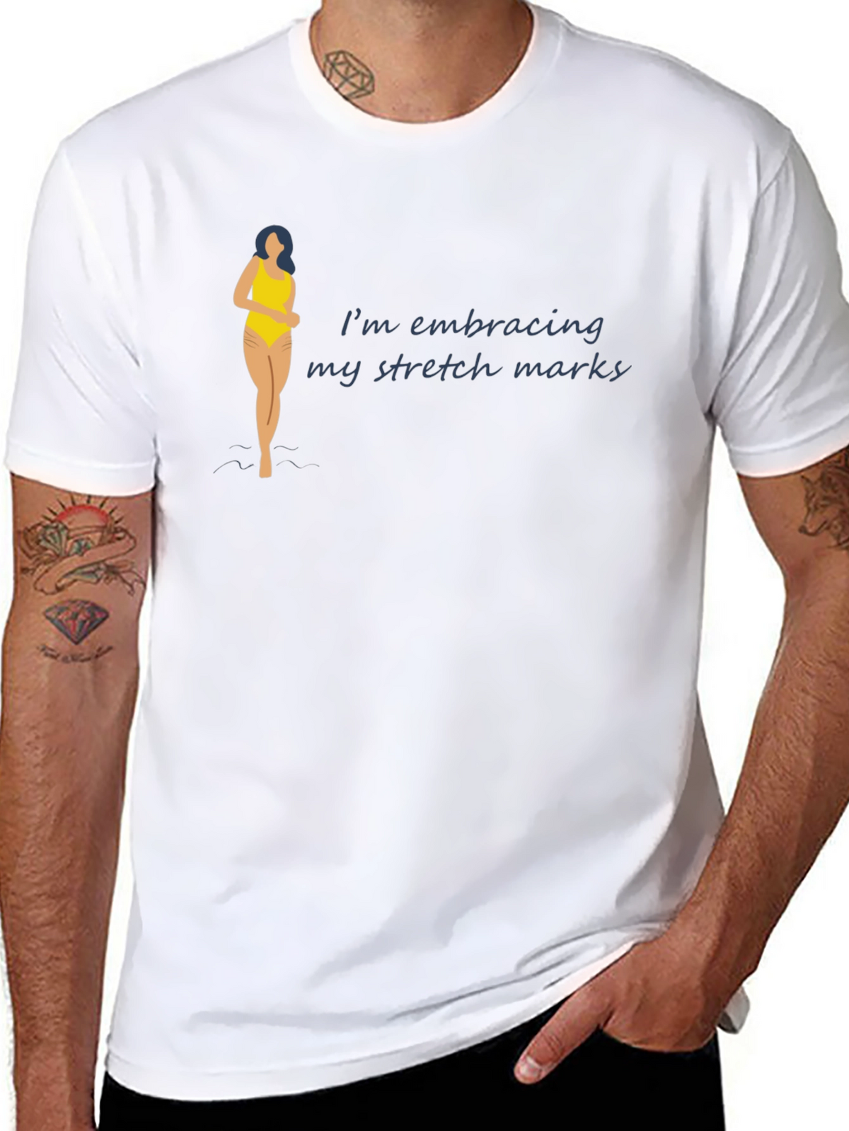 Embrace Stretch Marks Black T-Shirt