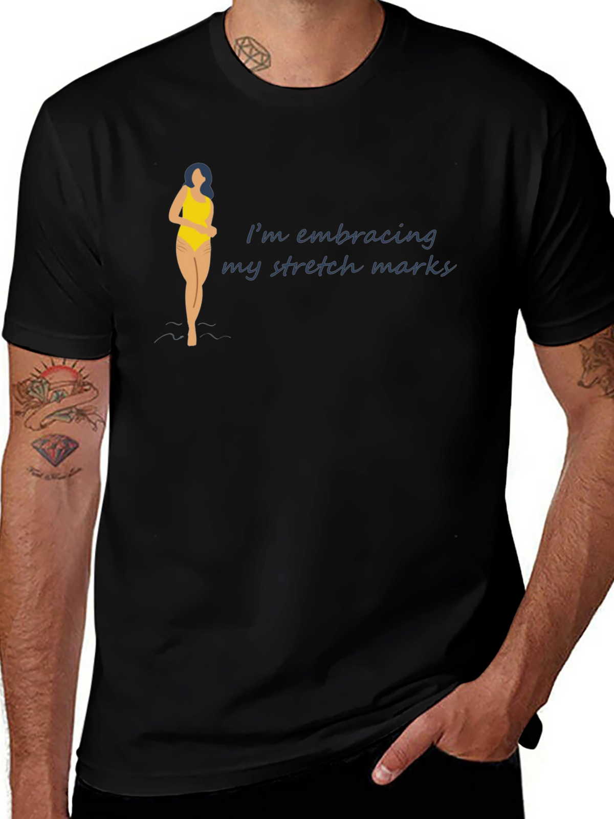 Embrace Stretch Marks Black T-Shirt
