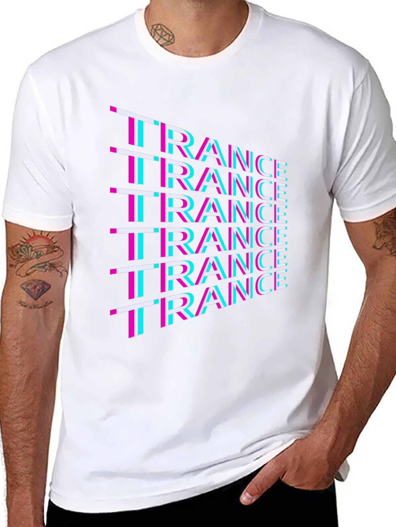 Trance Music T-Shirt - Bold Glitch Design