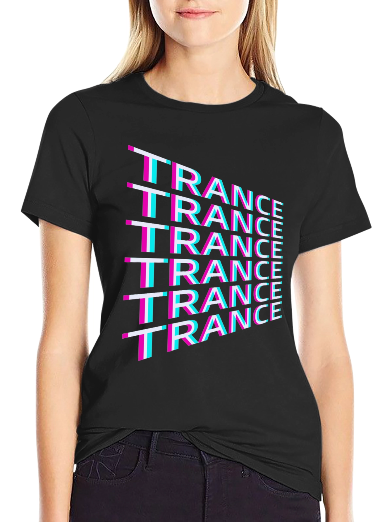 Trance Music T-Shirt - Bold Glitch Design