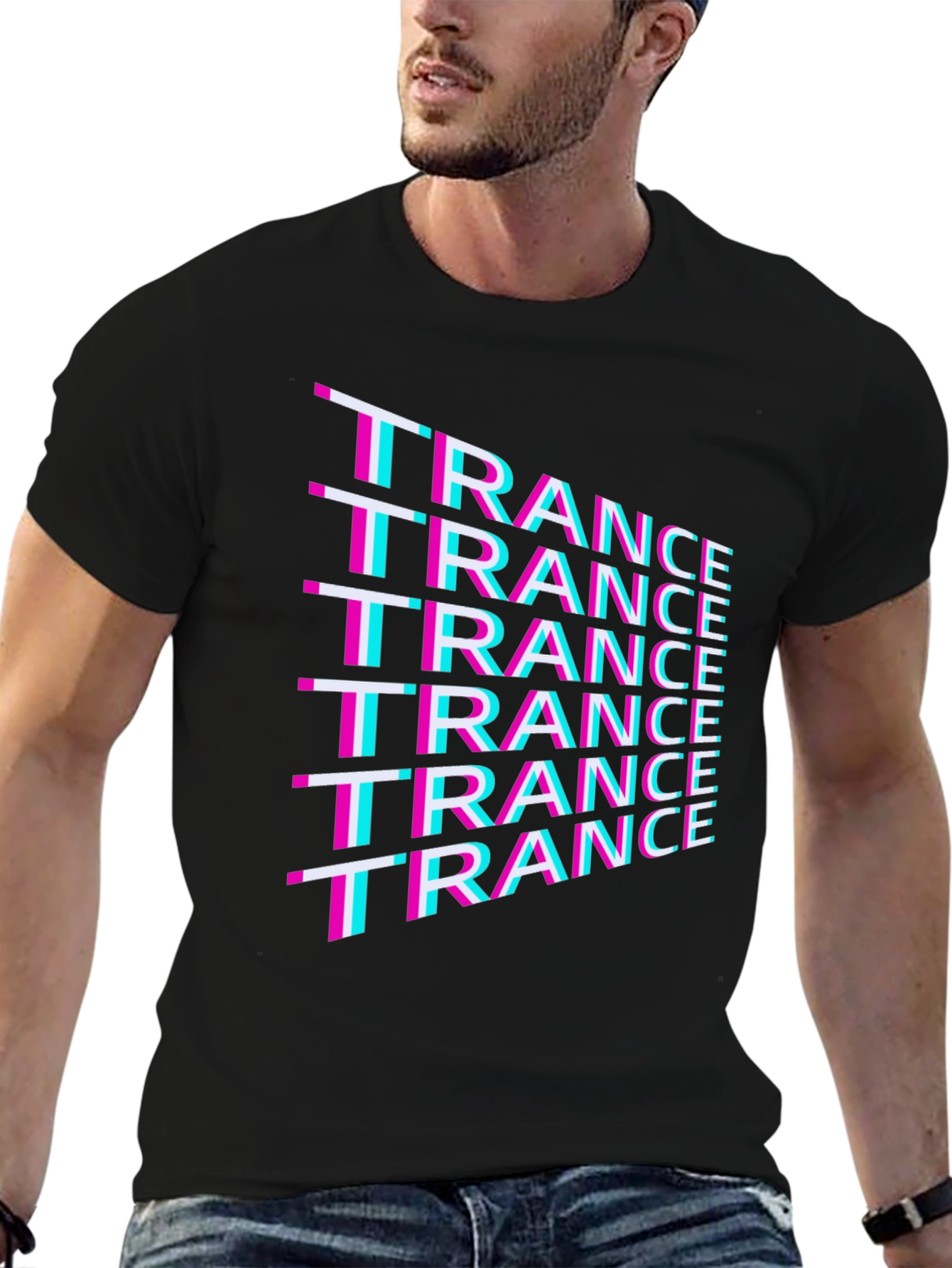 Trance Music T-Shirt - Bold Glitch Design