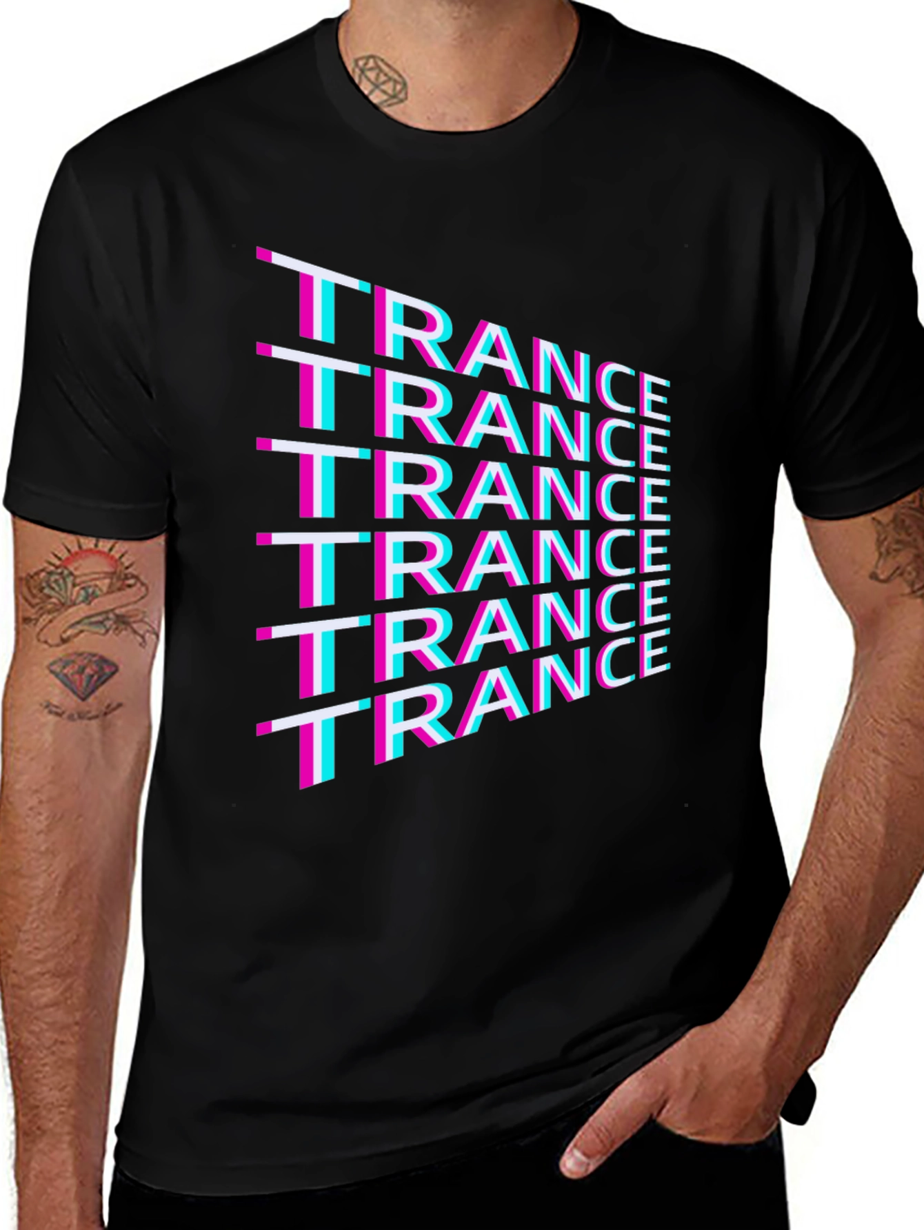 Trance Music T-Shirt - Bold Glitch Design