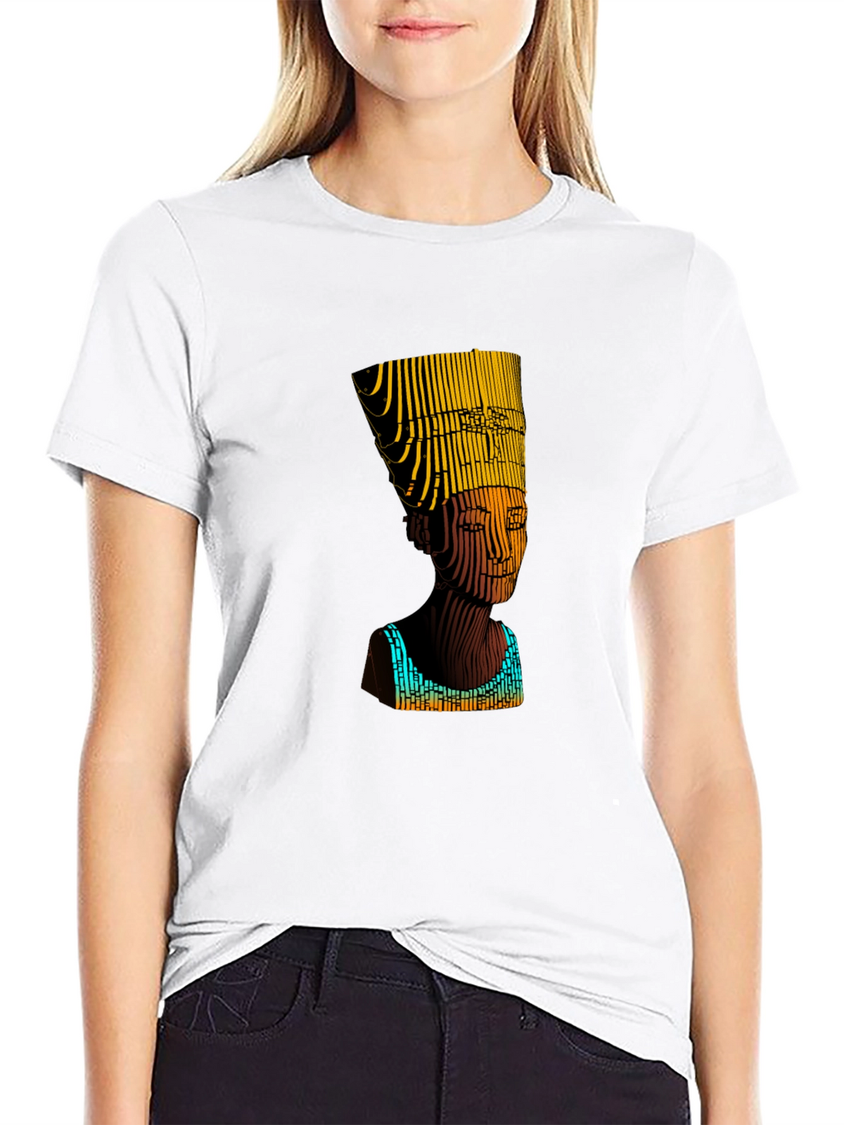 Nefertiti Graphic Print Black T-Shirt