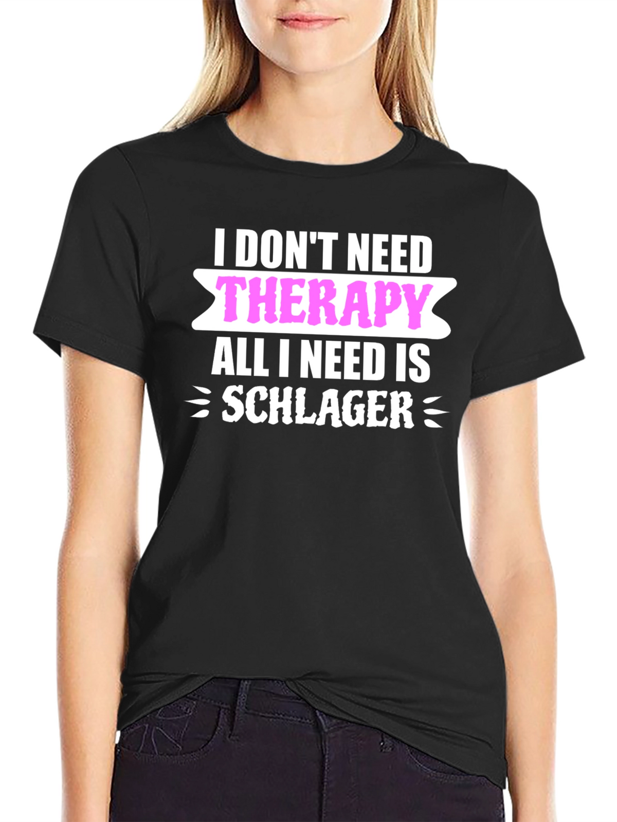 Funny Schlager Music T-Shirt: No Therapy Needed!