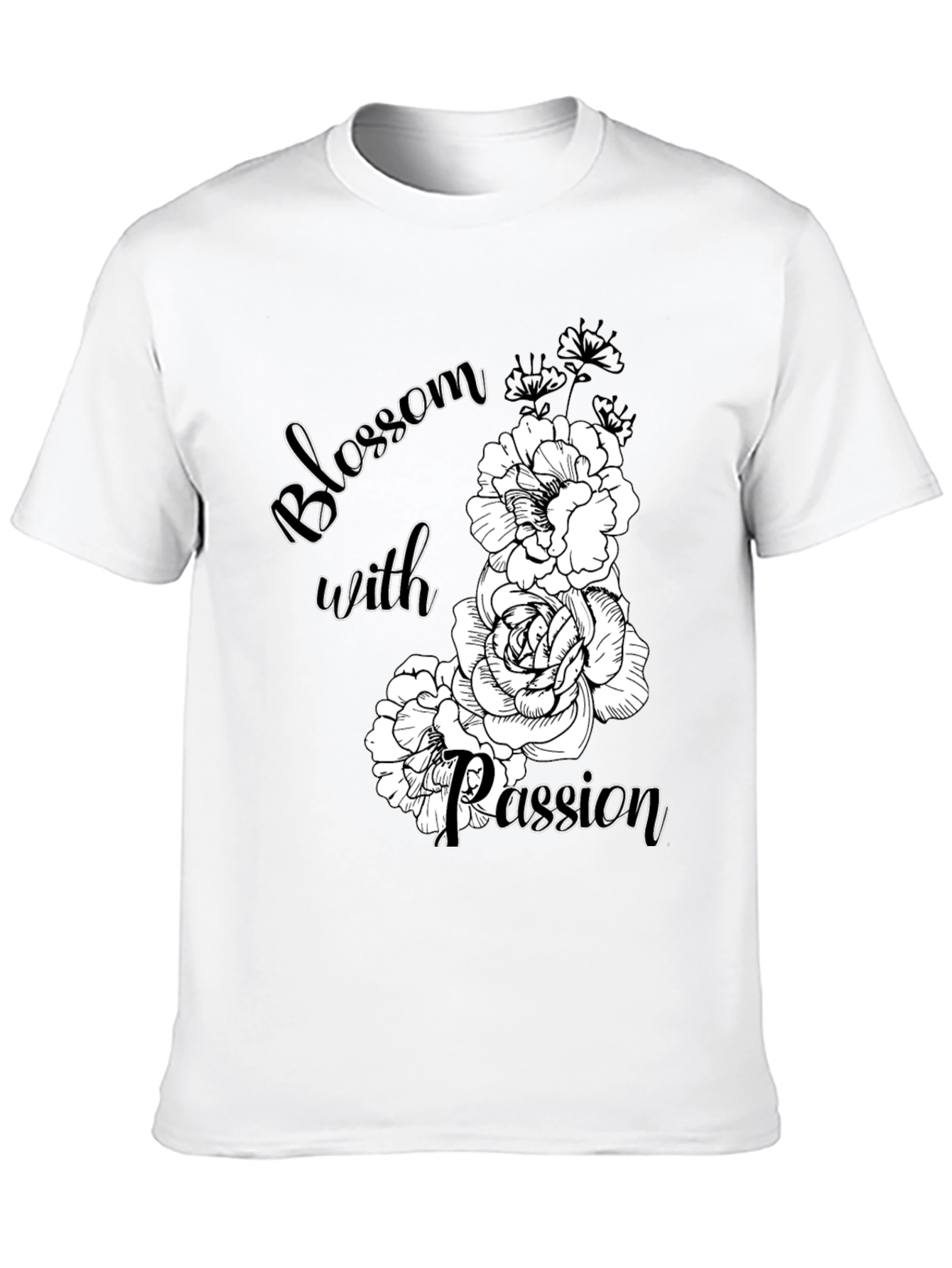 Blossom With Passion Black Graphic Tee