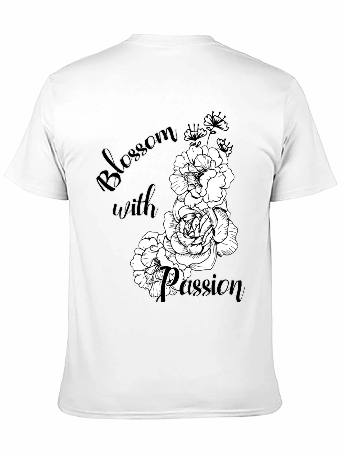 Blossom With Passion Black Graphic Tee
