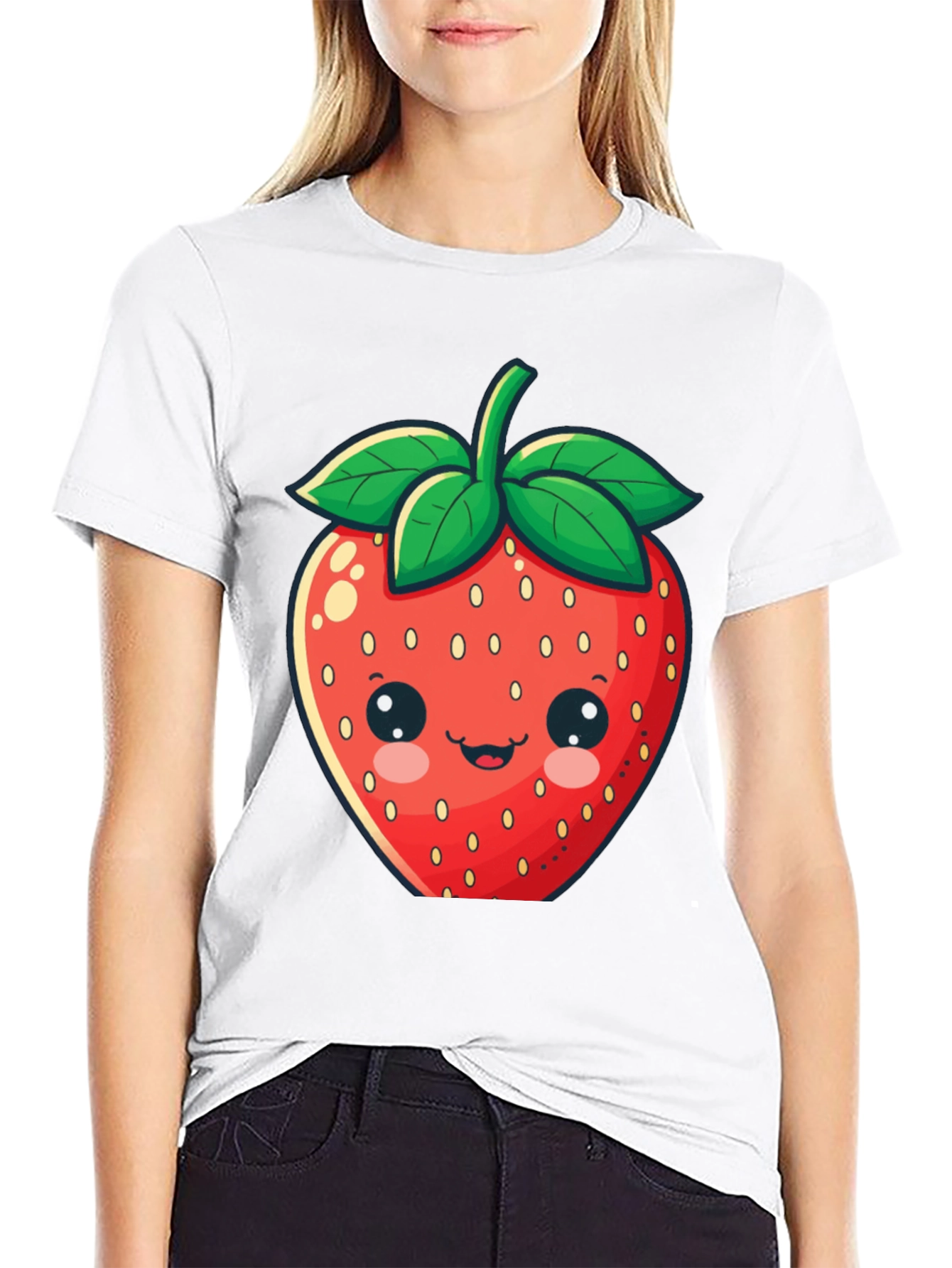 Cute Strawberry Graphic Tee - Unisex Black T-Shirt