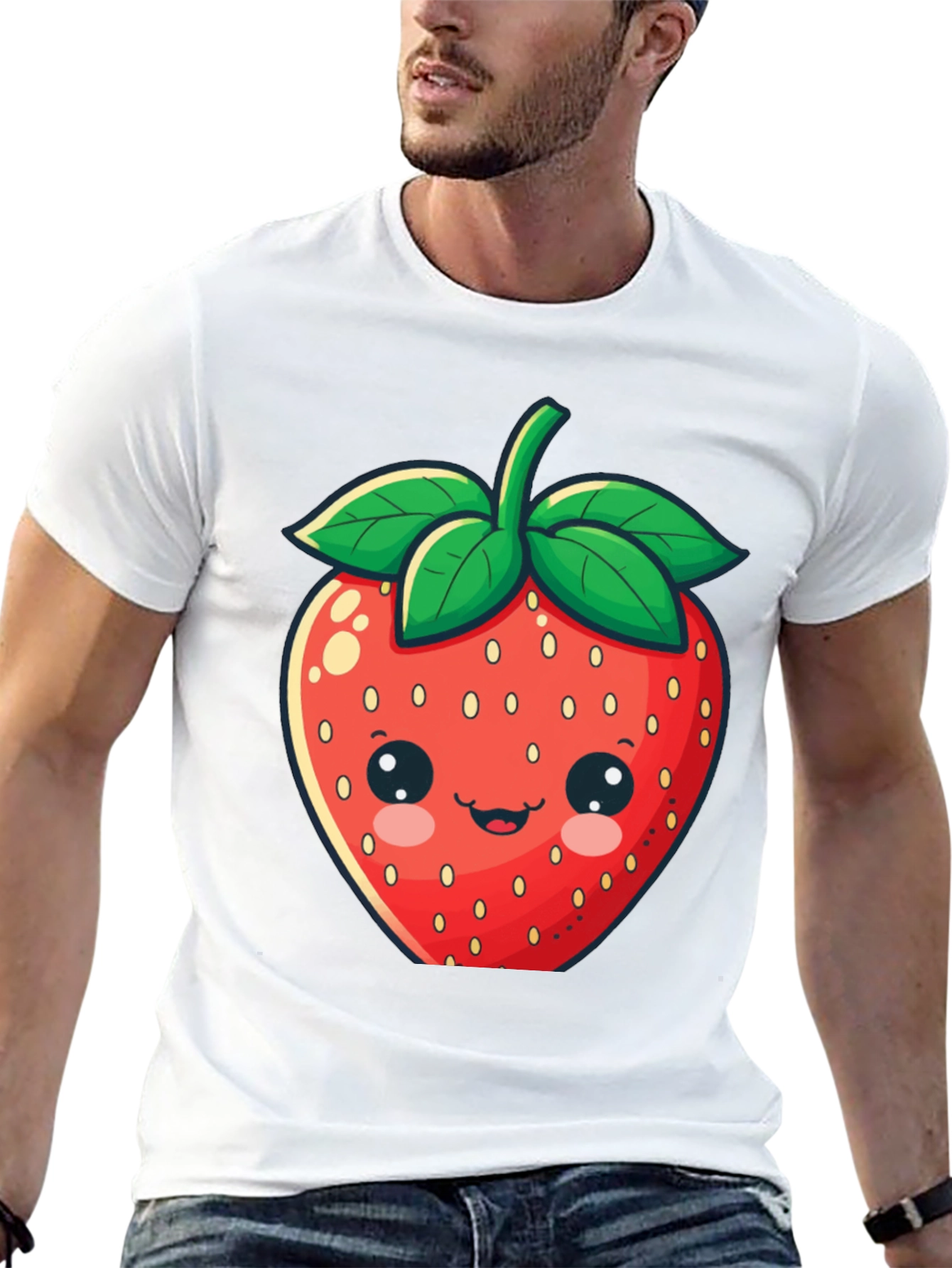 Cute Strawberry Graphic Tee - Unisex Black T-Shirt