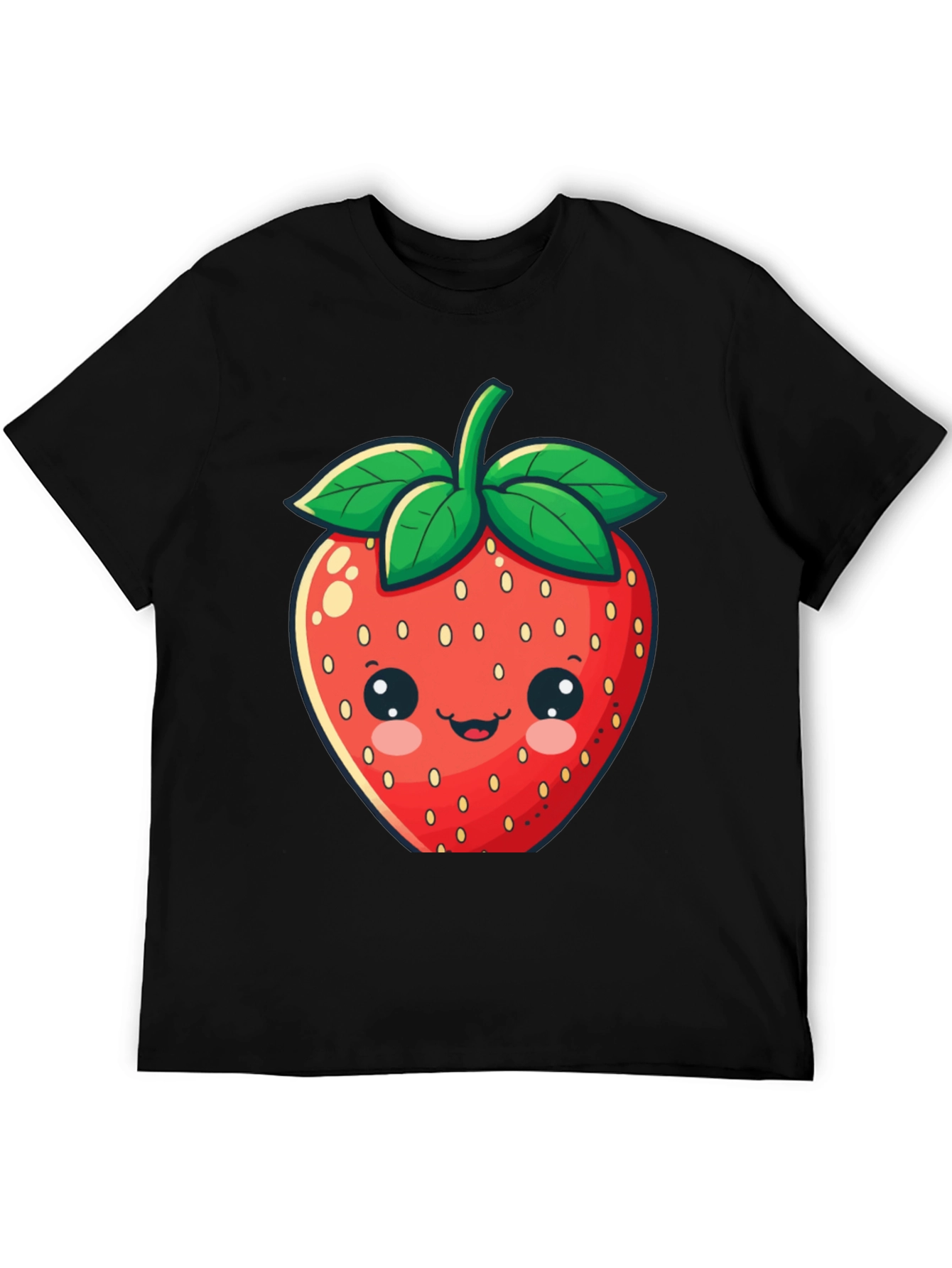 Cute Strawberry Graphic Tee - Unisex Black T-Shirt